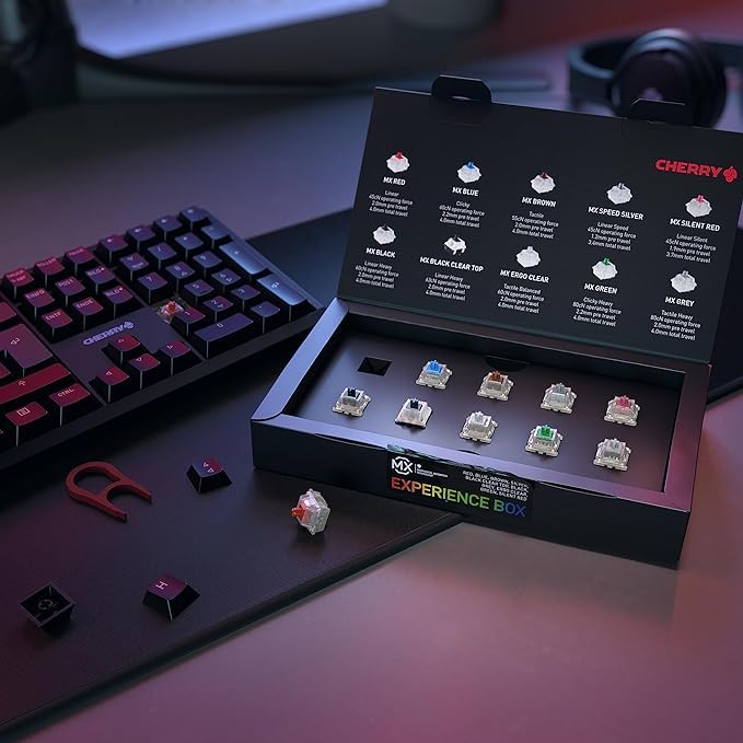 Cherry MX Switch Experience Box - 10-Pack Mechanical Keyboard Switches for DIY, Hot Swap & Gaming Keyboards | Official Cherry MX Switches for Typing, Gaming & Custom Builds