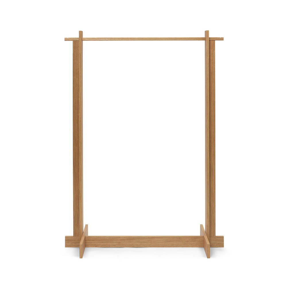 FERM LIVING Bridge Clothes Rack - Solid Oiled Oak Wood Garment Rack for Bedroom, Closet & Entryway Organization | Modern Freestanding Clothing Rack for Hanging Coats, Dresses & Accessories
