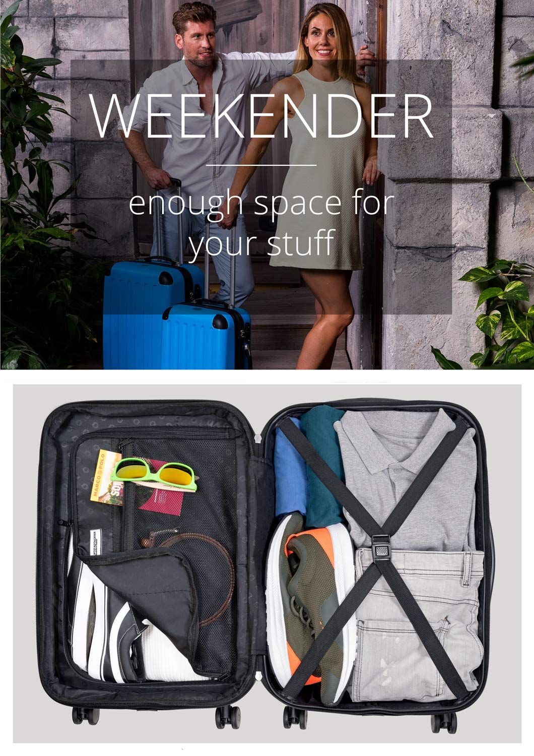 Premium Yellow 55cm Suitcase - Lightweight Durable Luggage for Travel, Business Trips & Weekend Getaways | Hauptstadtkoffer Brand