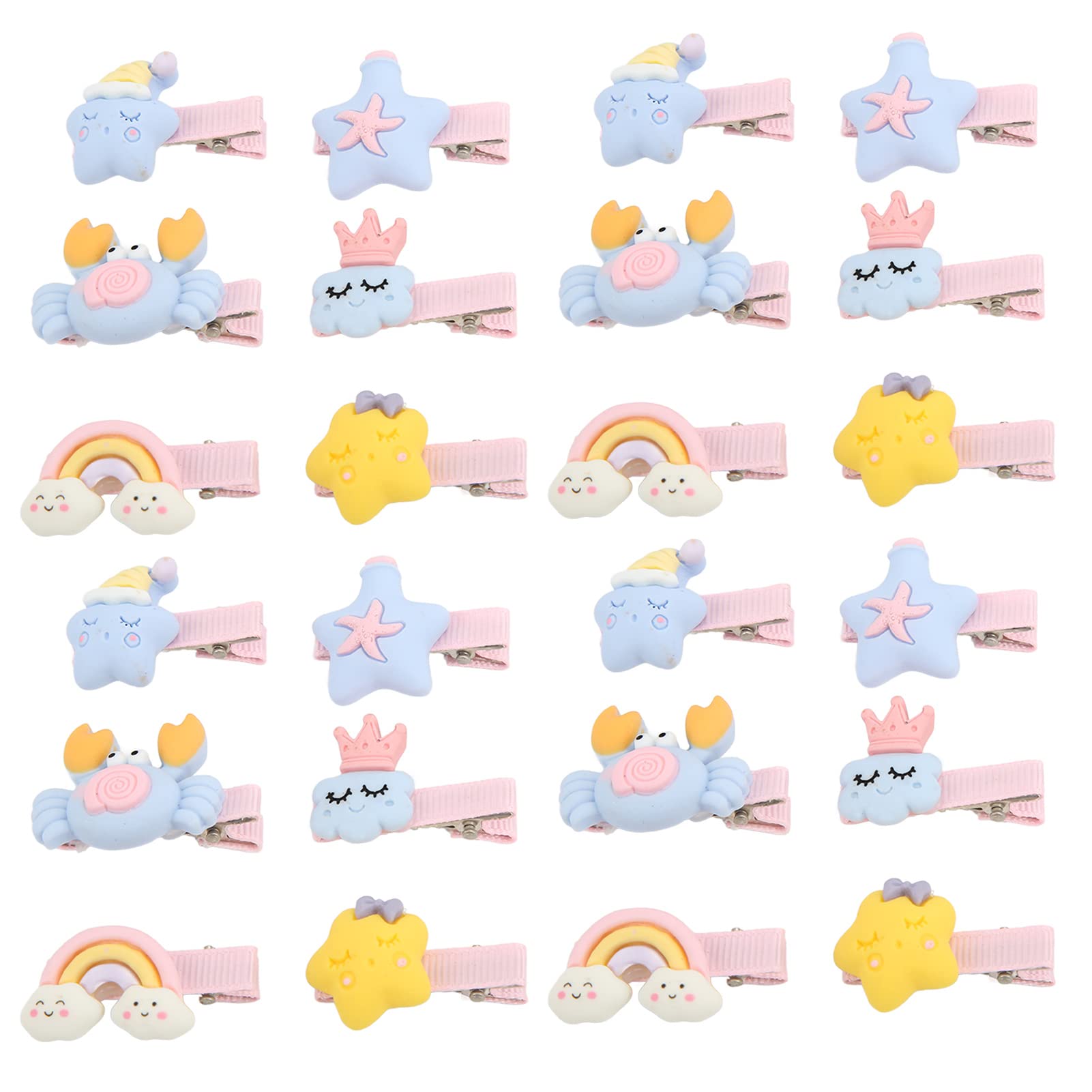 GLOGLOW 24pcs Cute Cartoon Dog Hair Clips for Pets - Adorable Hairpins for Long Hair Dogs & Cats - Perfect for Grooming, Pet Parties & Daily Styling