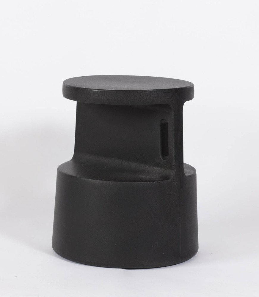 OFFI Tote - Versatile Side Table & Portable Stool with Storage | Black | Perfect for Camping, Picnics & Small Space Living