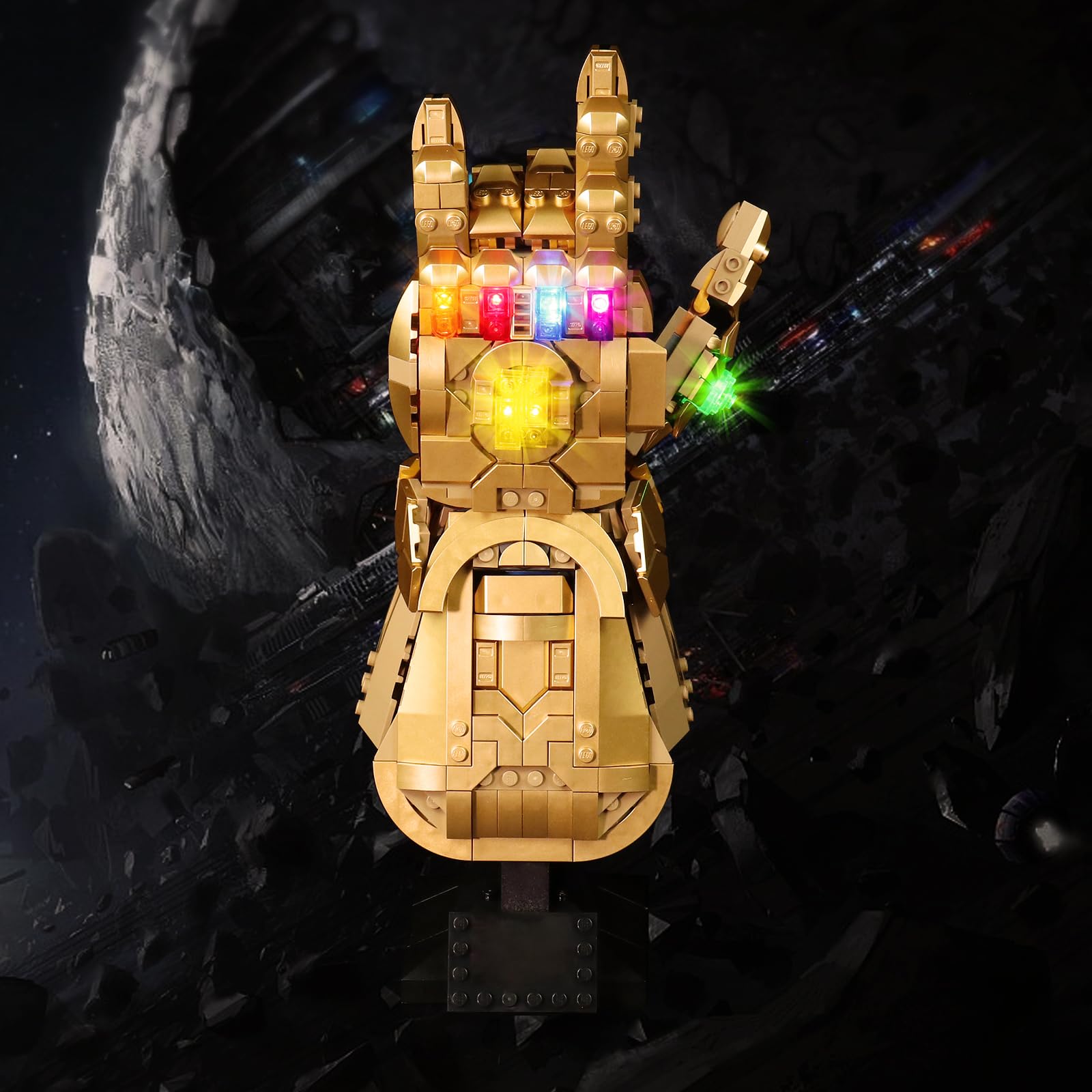 LED Light Kit for Lego 76191 Infinity Gauntlet Marvel Super Heroes - BrickBling Decorative Lighting Set for Thanos Gauntlet Toy | Creative Gift for Marvel Fans & Display Piece for Collectors