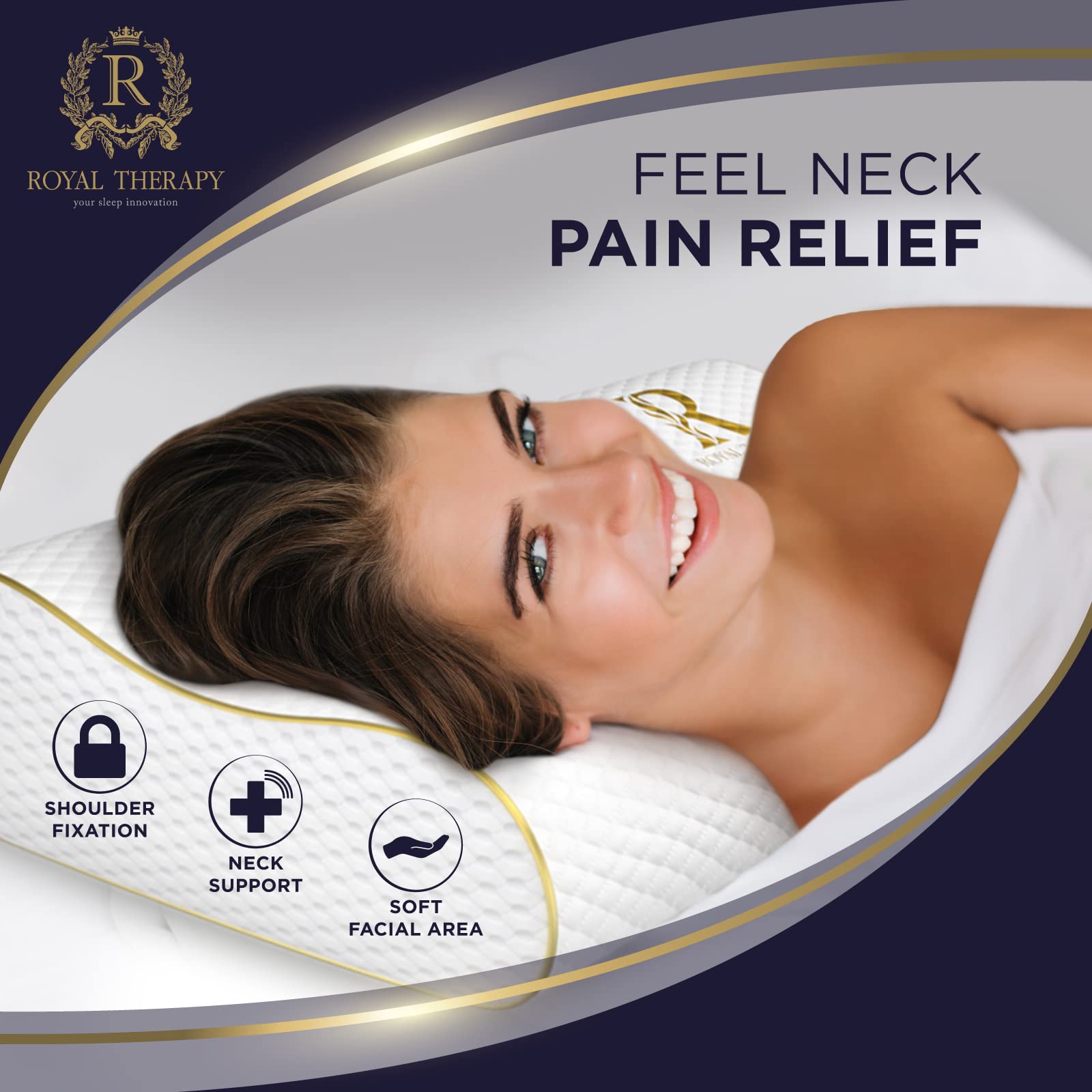 **Memory Foam Pillow for Neck Pain Relief - 4-Layer King Size Cervical Contour Pillow, Orthopedic Neck Support Pillow for Side Sleepers & Back Sleepers - CertiPUR-US Certified - Perfect for Home, Travel & Office Use**