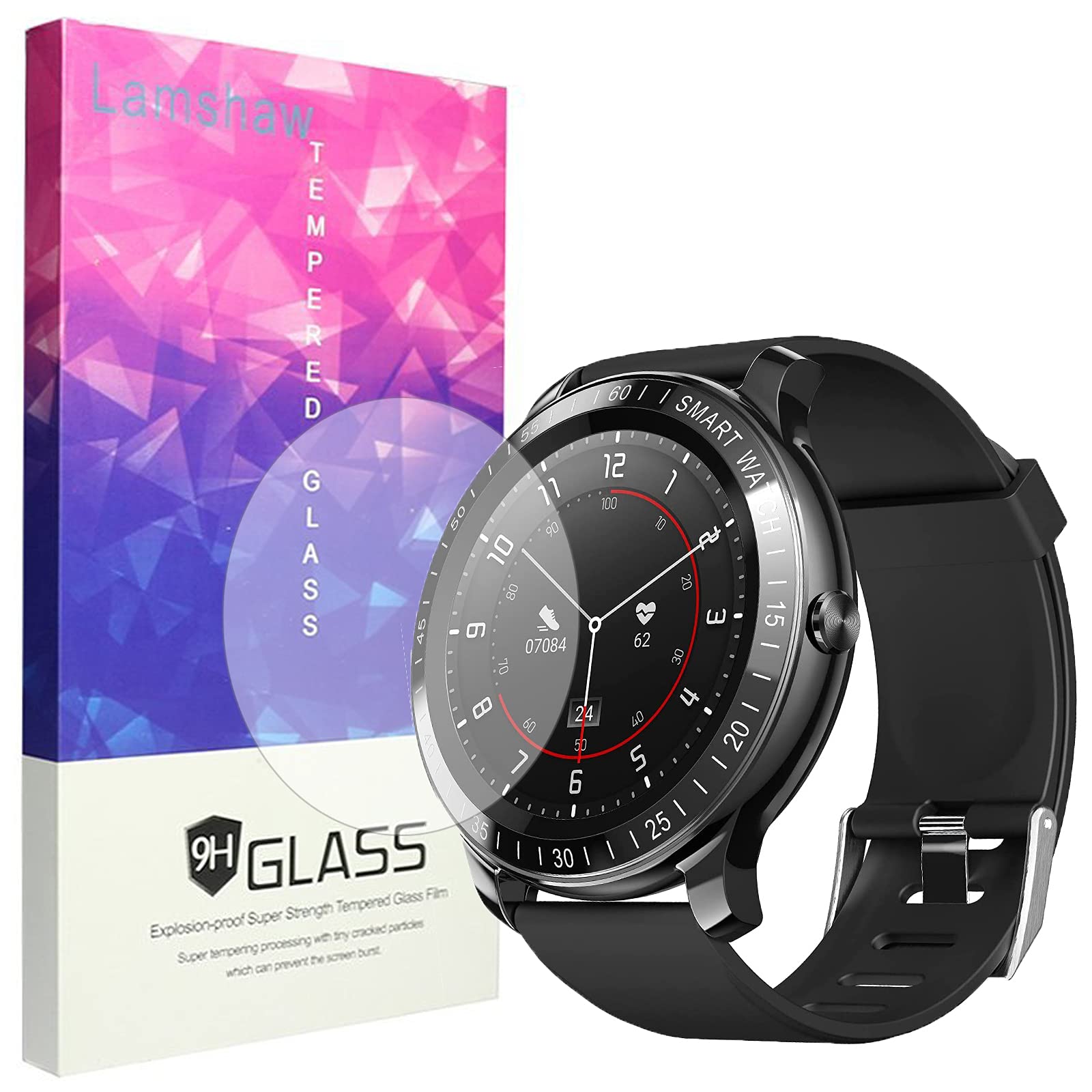 Zeeker Smart Watch Screen Protector - 9H Tempered Glass (3-Pack) for Fitness Tracking