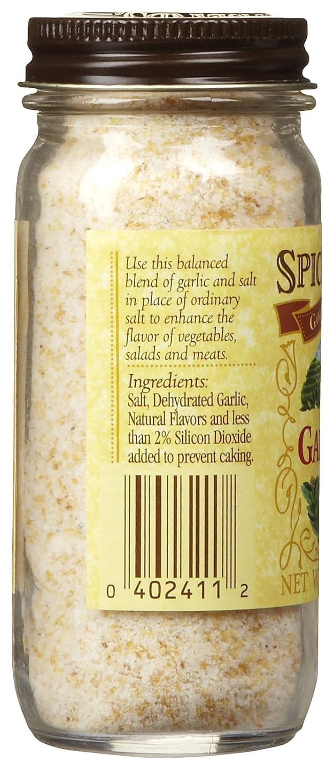 Spice Island Garlic Salt, 3 Ounce (Pack of 3) | Premium Seasoning Blend for Cooking, Grilling & Baking | Perfect for Meats, Vegetables & Homemade Recipes