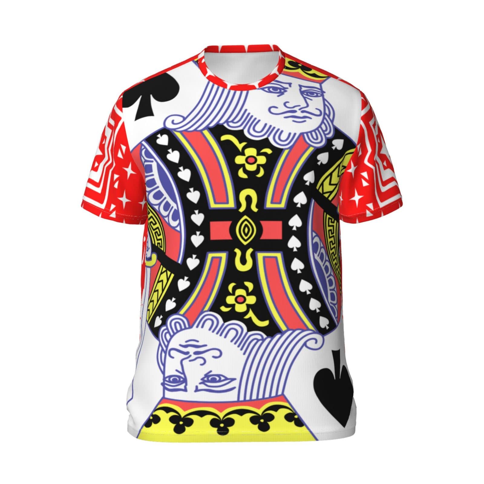 Men's Fashion Playing Cards Graphic T-Shirt - Short Sleeve Crewneck Cotton Tee for Casual Wear - Perfect for Game Nights, Parties & Everyday Outfits