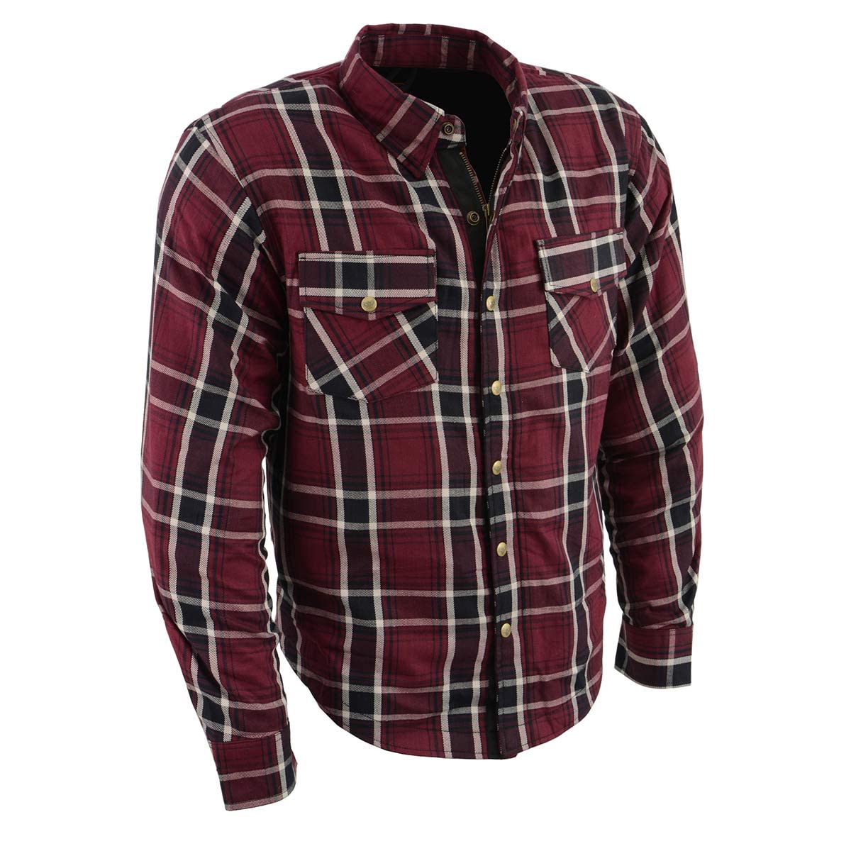 Milwaukee Leather MPM1640 Men's Plaid Flannel Motorcycle Shirt with CE Armor - Aramid Fiber Reinforced for Safety - Perfect for Biking, Motorcycle Rides & Outdoor Adventures