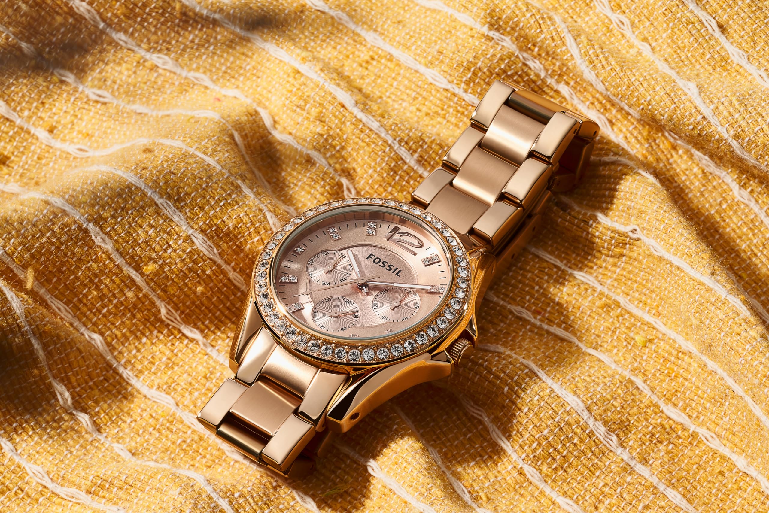Fossil Women's Riley Multifunction Stainless Steel Watch - Elegant Quartz Timepiece for Work, Casual & Special Occasions