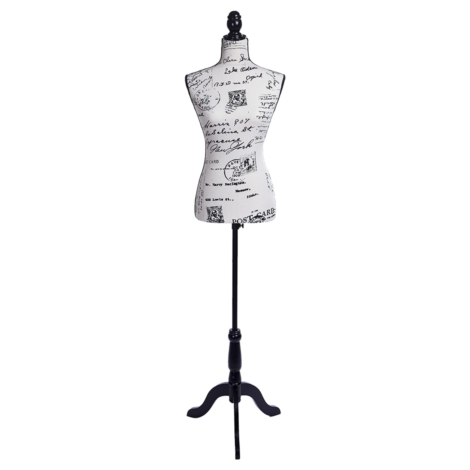 Half-Length Mannequin with Foam & Brushed Fabric Cover - White Base with Letter Pattern for Clothing Display, Online Store Photography | Perfect for Boutique Visual Merchandising and E-commerce Product Shoots