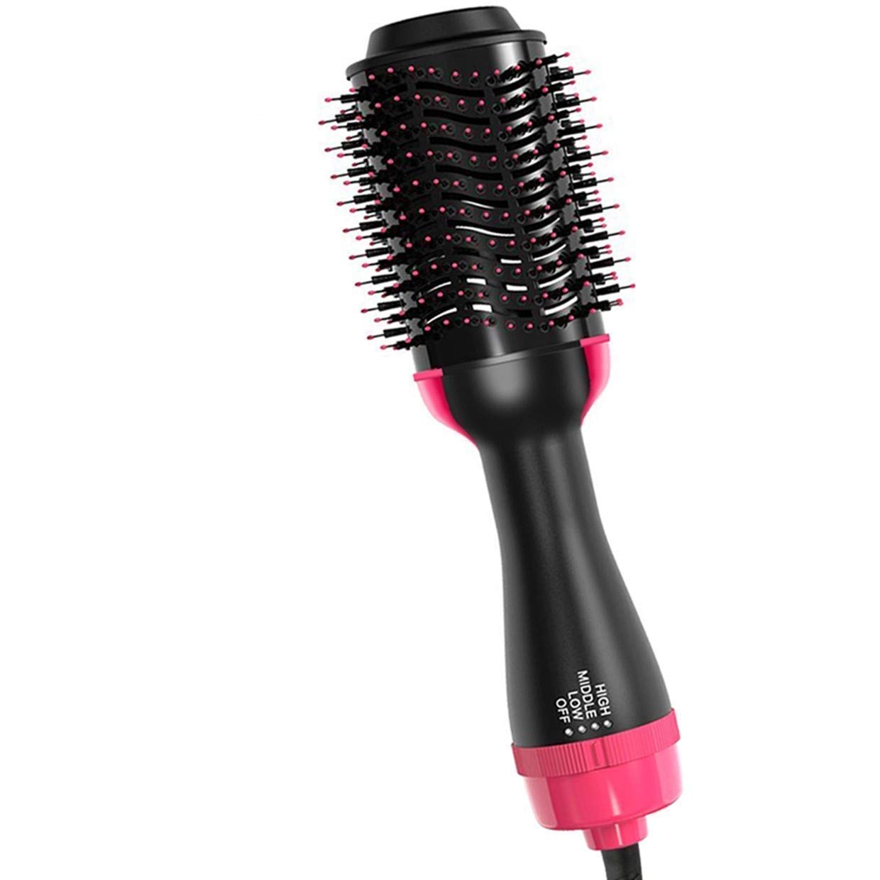 Professional Jiya Electric Hair Dryer Brush - 2-in-1 Hair Styler & Volumizer for Women & Men, Ionic Blow Dryer with Oval Hot Air Brush for Frizz-Free Smoothing & Curling - Perfect for Home Use, Travel & Salon Styling