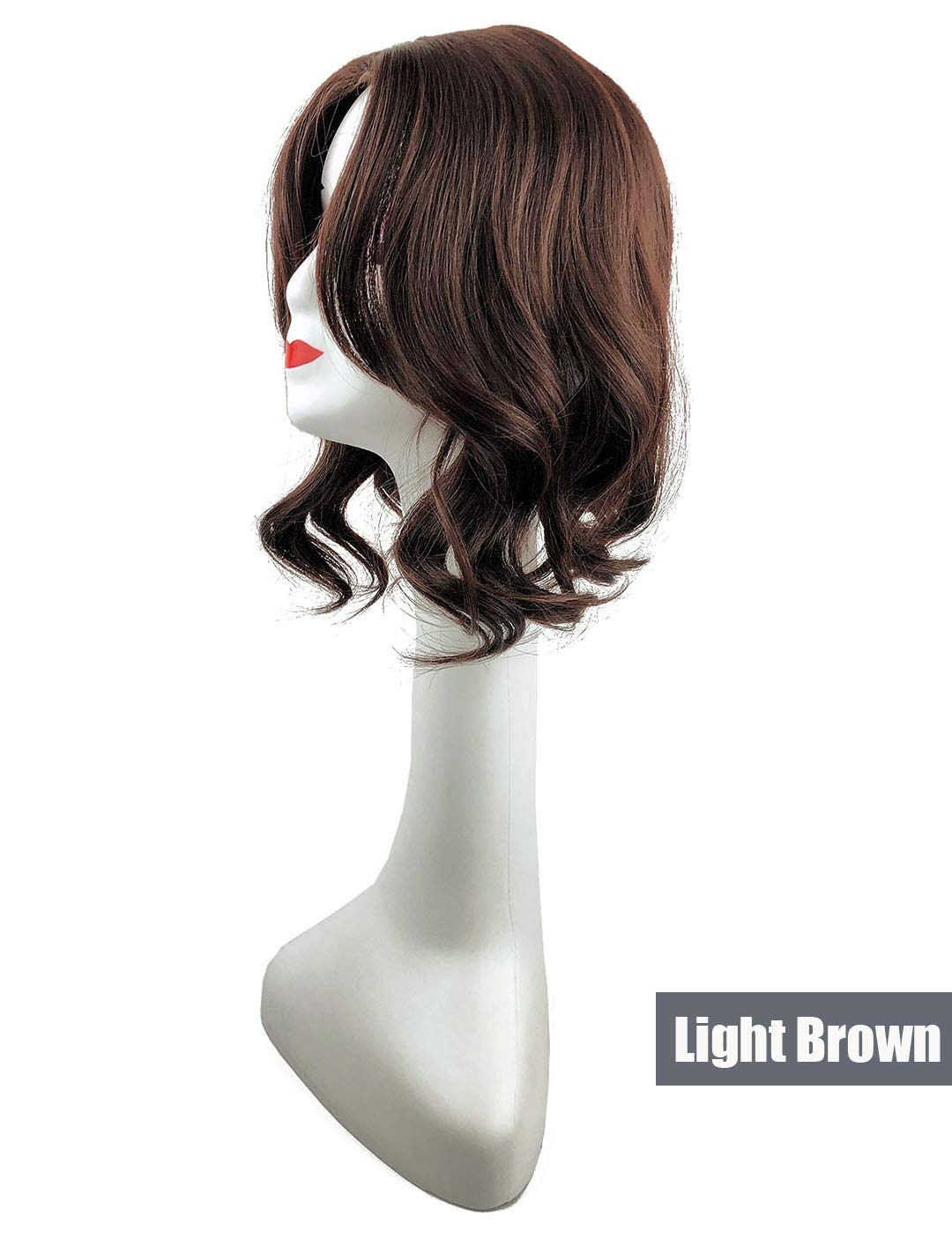 14 Inch Natural Wavy Hair Topper with Middle Part | 10x13cm French Style Clip-in Human Hair Wig in Light Brown | Perfect for Thinning Hair & Volume Boost for Daily Wear