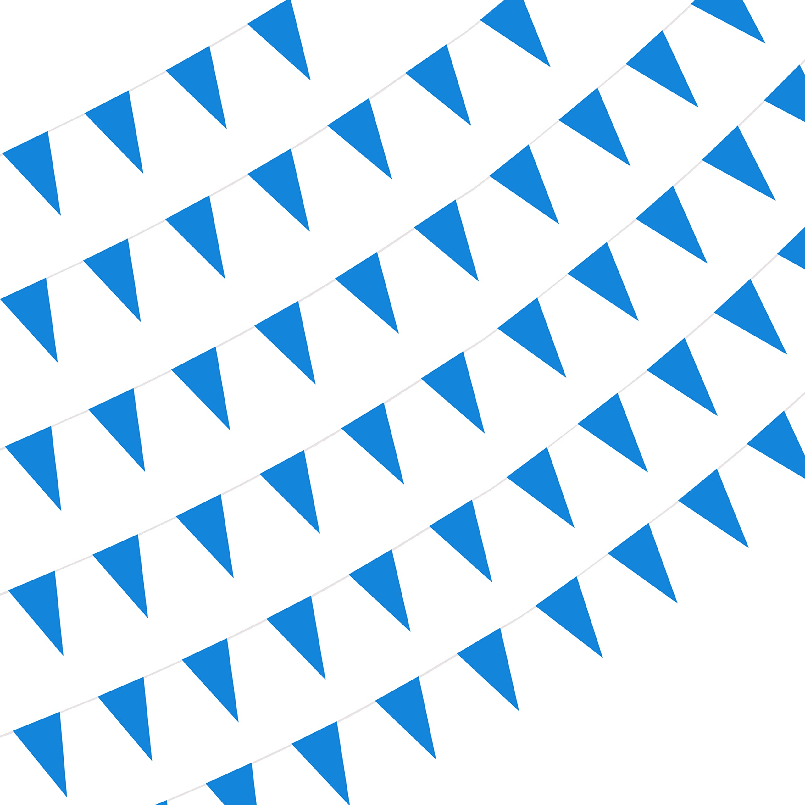 260 Ft Solid Blue Pennant Banners Flags String - 150 Pcs Blank Polyester DIY Bunting Flags for Birthday Party, Christmas Decorations, Outdoor Celebrations & Shop Display - Perfect for Backyard, Storefront and Holiday Events