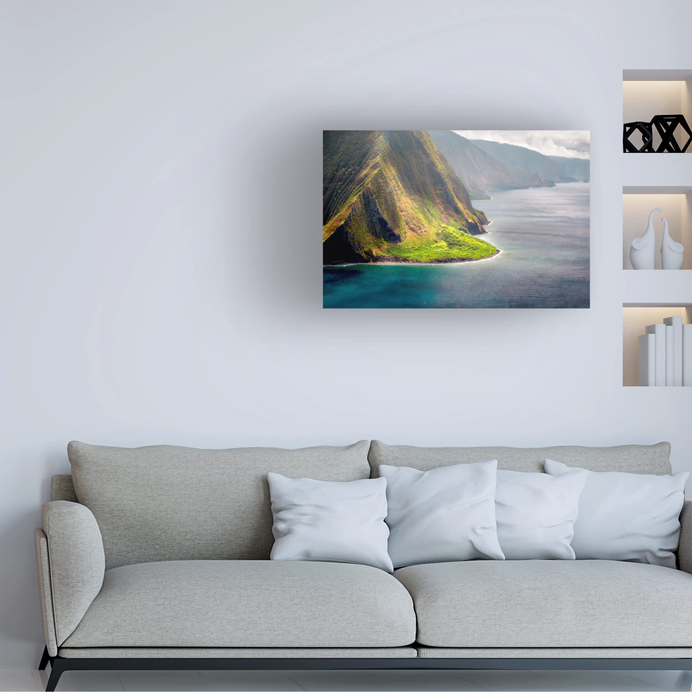 Trademark Fine Art 'Coastline 3' Canvas Wall Art by Dennis Frates - Stunning Ocean Landscape Painting for Living Room, Bedroom & Office Decor