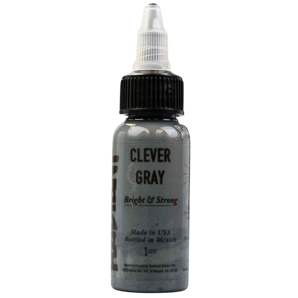 Premium Clever Gray Radiant Tattoo Ink - 1 oz Bottle for Professional Tattoo Artists | Ideal for Realistic Shading & Fine Line Work