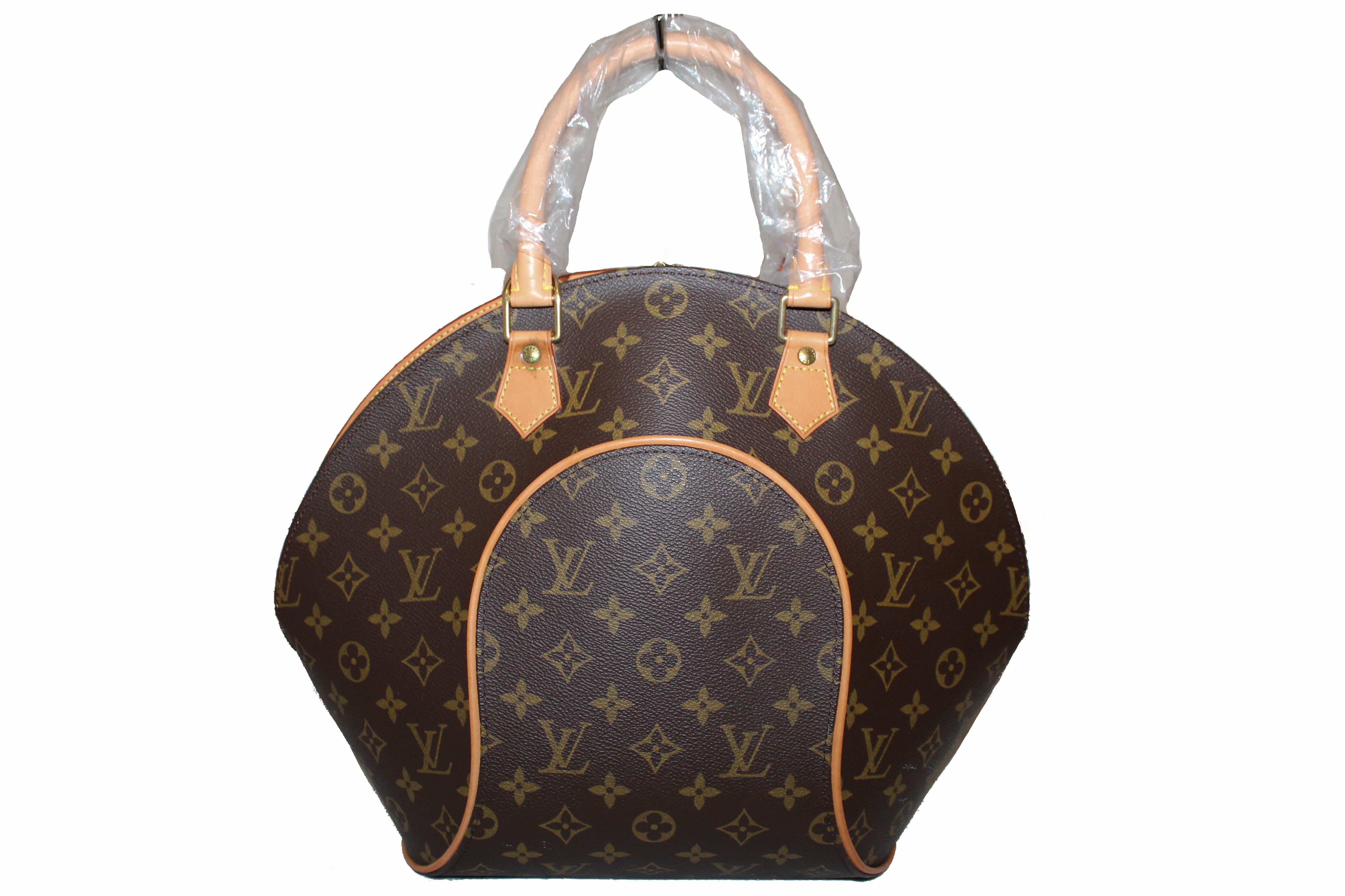 Authentic Louis Vuitton Classic Monogram Ellipse MM Handbag for Women - Luxury Designer Tote Bag with Leather Trim - Perfect for Work, Travel & Everyday Use