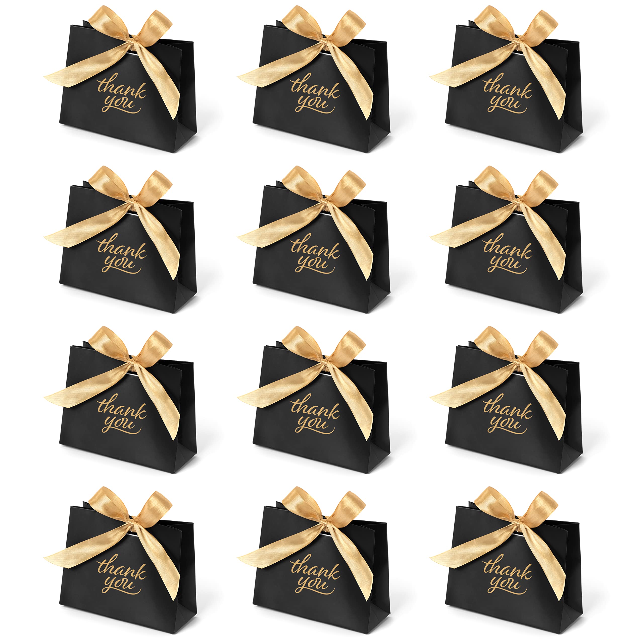 24 Pack Small Thank You Gift Bags 4.5 x 1.8 x 3.9 Inches - Bulk Party Favor Bags for Wedding, Baby Shower, Birthday & Business Events - Perfect for Favors, Gifts & Small Treats