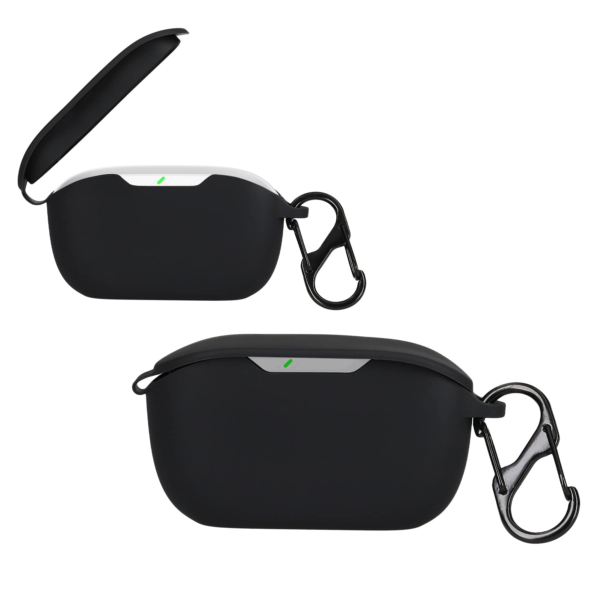 kwmobile Silicone Protective Case Cover for JBL WAVE BUDS - Shockproof & Durable Earbud Holder (Black) - Perfect for Gym, Running, Travel & Daily Use