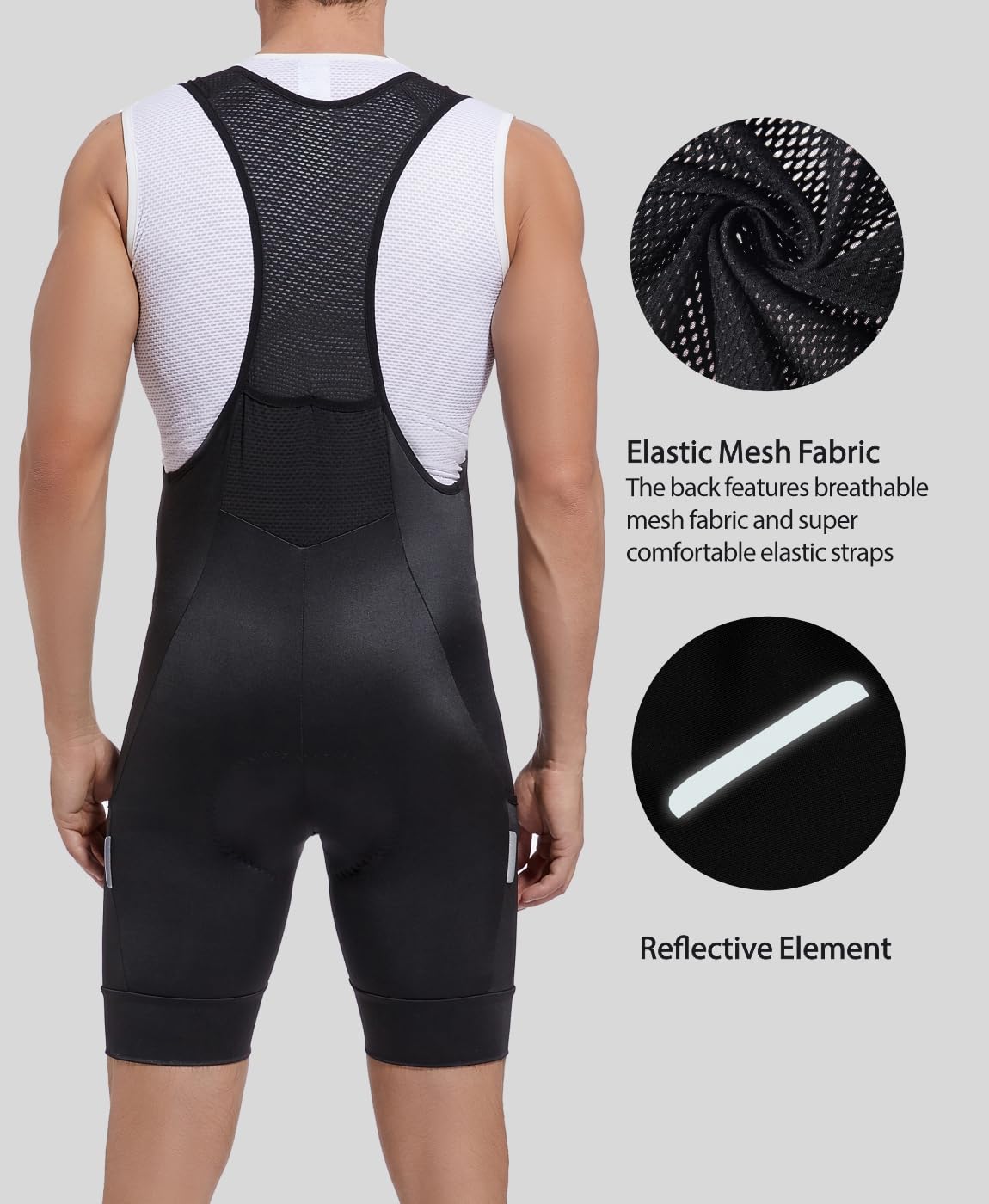 Qualidyne Men's Cycling Bib Shorts - 4D Padded Road Bike Bibs with Pockets, UPF50+ Sun Protection for Long Distance Riding & Training
