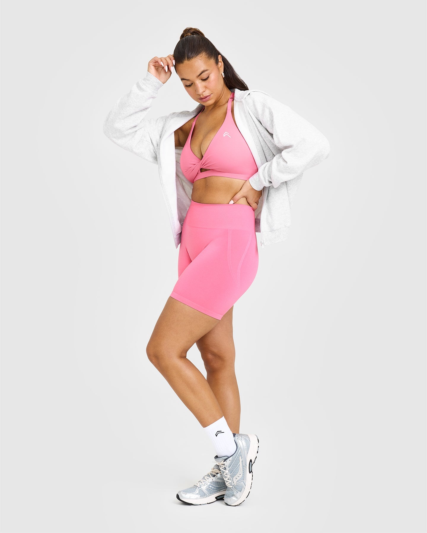 High Support Unified Twist Sports Bra for Women - Peony Pink | Yoga, Running, Gym & Workout Comfort