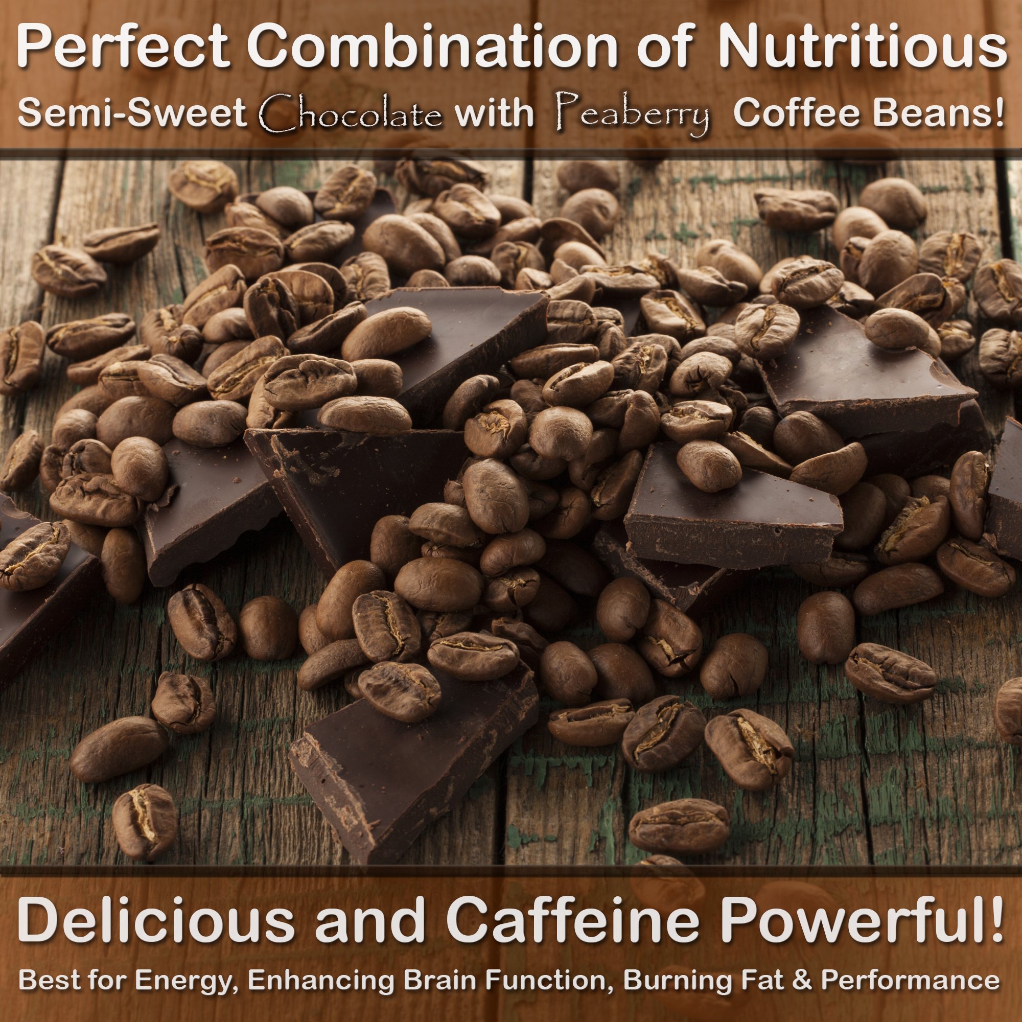 Premium Semi-Sweet Chocolate Covered Kona Peaberry Coffee Beans by Buddha's Cup - 100% Hawaiian Kona Coffee - 8oz Bag - Perfect for Gifts, Office Snacks & Coffee Lovers