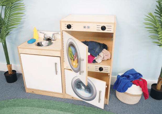 WB7450 White Contemporary Washer Dryer Combo - Perfect for Apartments, Laundry Rooms & Small Spaces