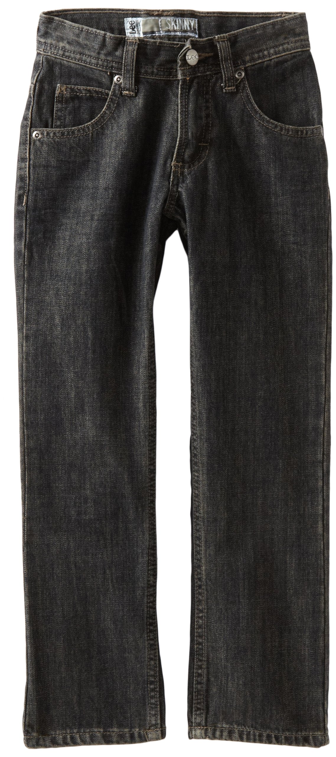 Lee Big Boys' Skinny Straight Leg Dungaree Jeans - Durable Denim Pants for School, Play & Everyday Wear | Comfortable Fit for Active Kids