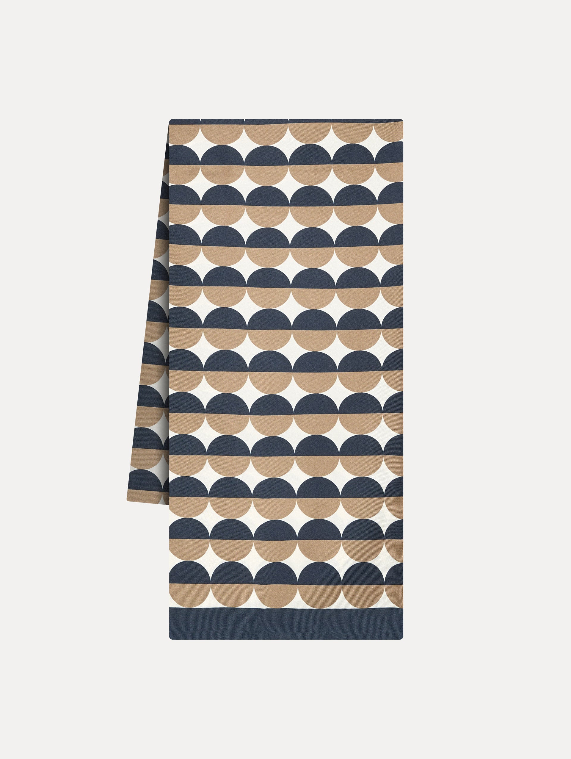 Elegant Geometric Circle Print Silk Scarf for Women - Lightweight & Luxurious Fashion Accessory for Office, Party, and Everyday Wear