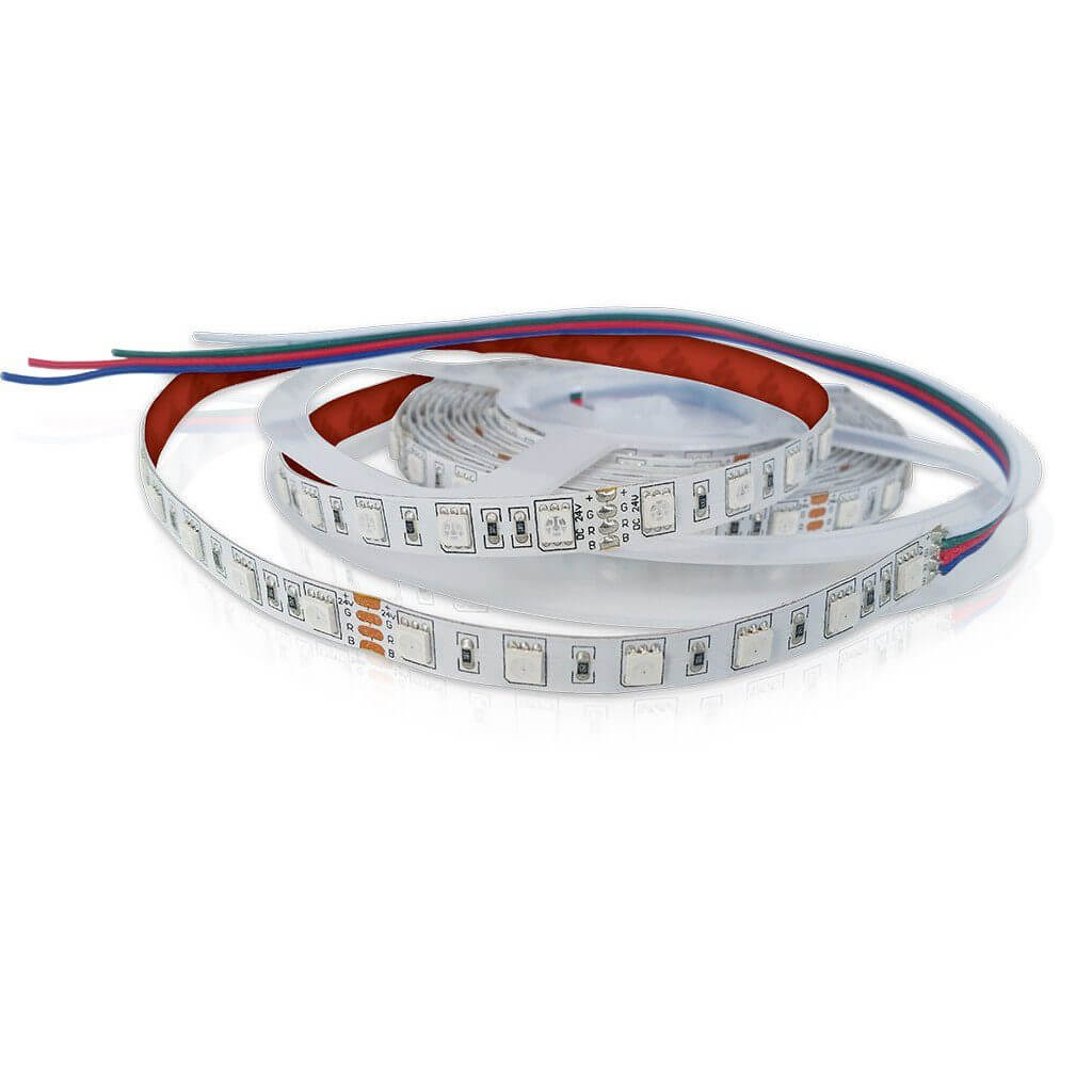 24V RGB Color Changing LED Strip Lights - IP20 Waterproof Flexible Light Strips for Home Decor, Bedroom, Kitchen, and Party Lighting