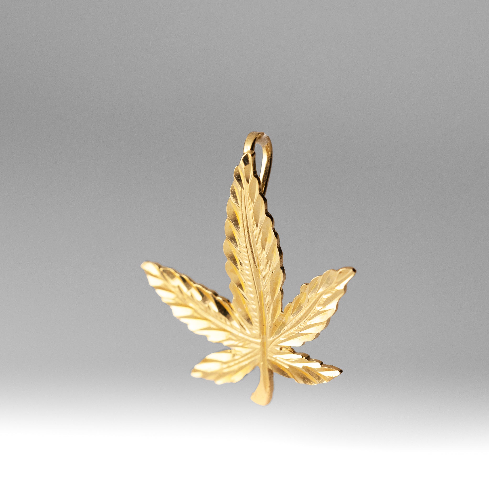 Gold Marijuana Leaf Pendant Necklace - Model 1567 | 14K Gold Plated Weed Jewelry for Men & Women | Perfect for 420 Gifts, Stoner Accessories & Hippie Fashion