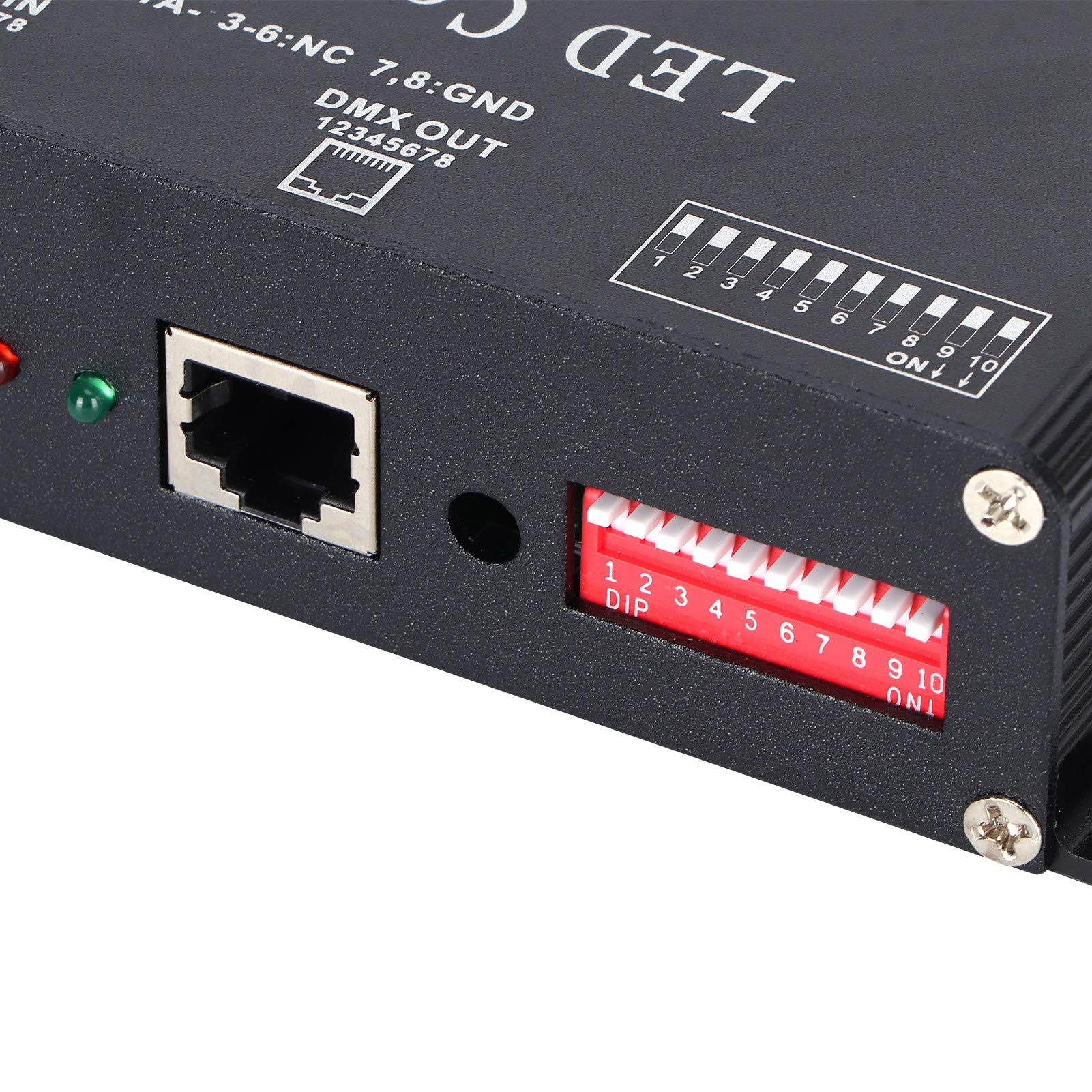 Walfront 12 Channel DMX512/1990 LED RGB Strip Light Controller - Constant Current Decoder & Dimmer Board with DIP Switch (DC 5-24V) for Stage Lighting, Home Theater, and Architectural Lighting