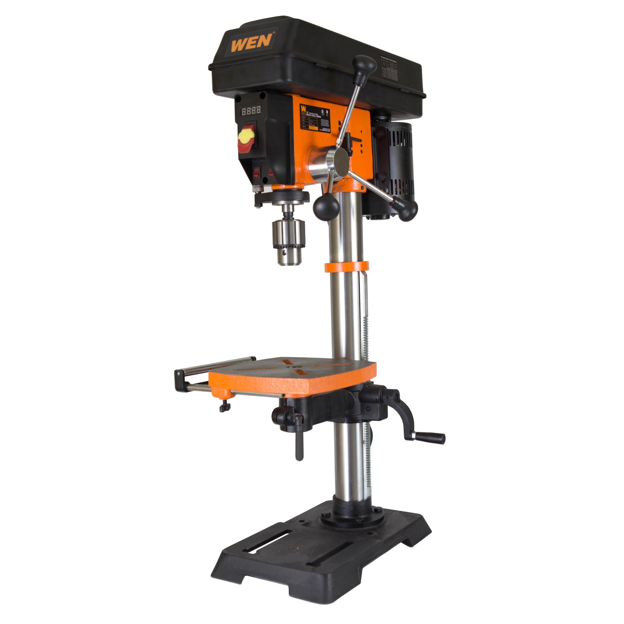 WEN DP1263V 12-Inch Benchtop Drill Press with 6.2 Amp Variable Speed Motor | Cast Iron Construction | Laser & LED Work Light | Perfect for Woodworking, Metal Drilling & DIY Projects