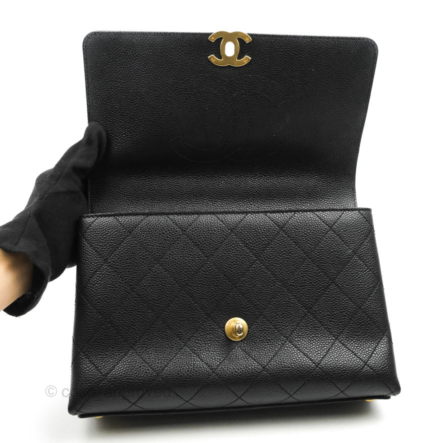 Chanel Chic Affinity Small Grained Calfskin Crossbody Bag in Black with Aged Gold Hardware - Perfect for Everyday Luxury & Evening Events