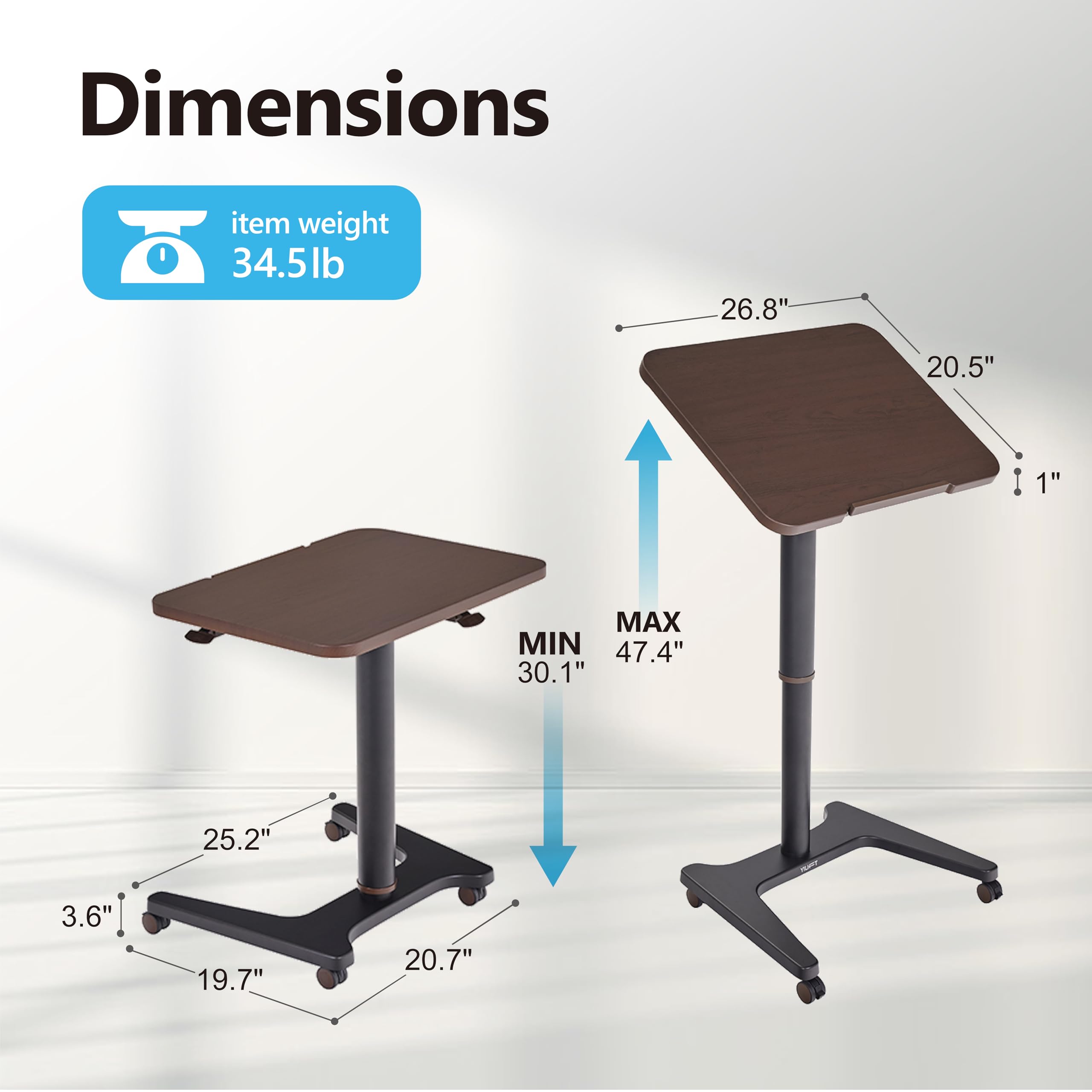 Adjustable Height Electric Standing Desk - 30.3