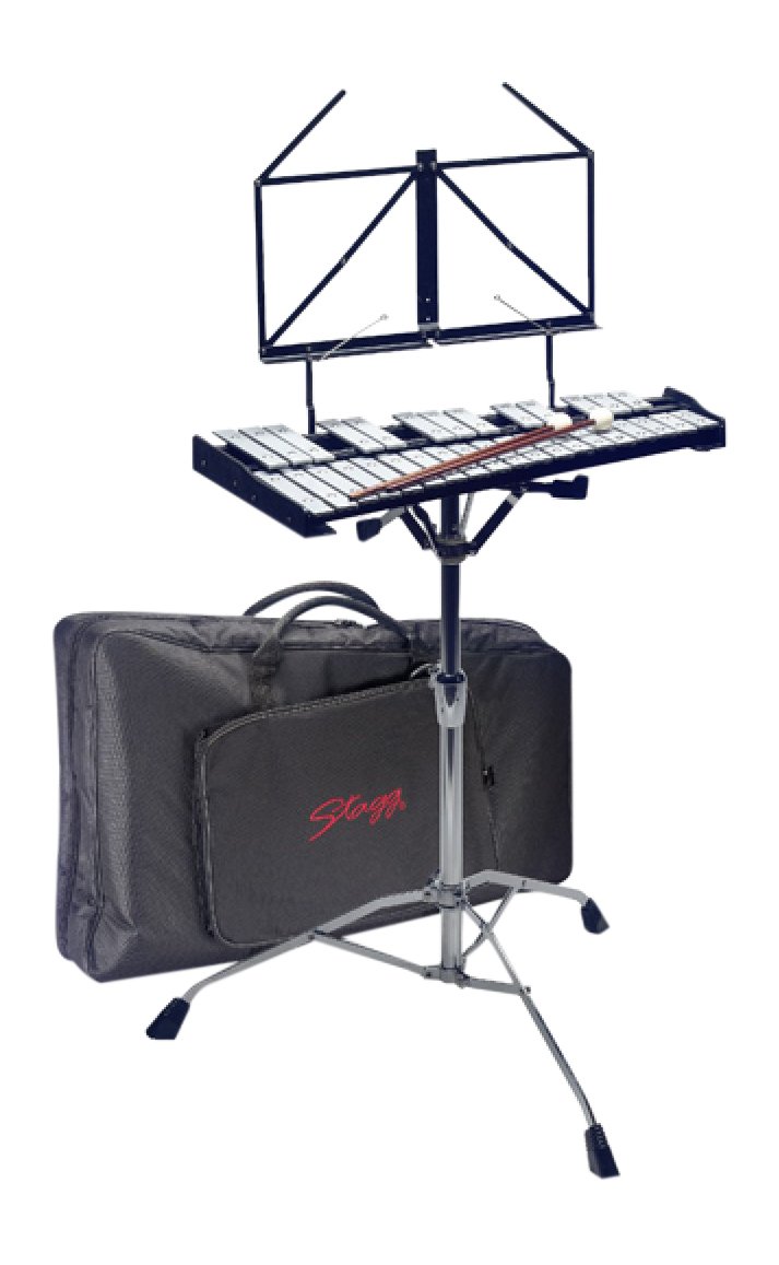 Stagg BELL-SET 32 Note Metal Xylophone - Professional Musical Instrument for Kids & Adults - Perfect for Music Education, Classroom, and Home Performance