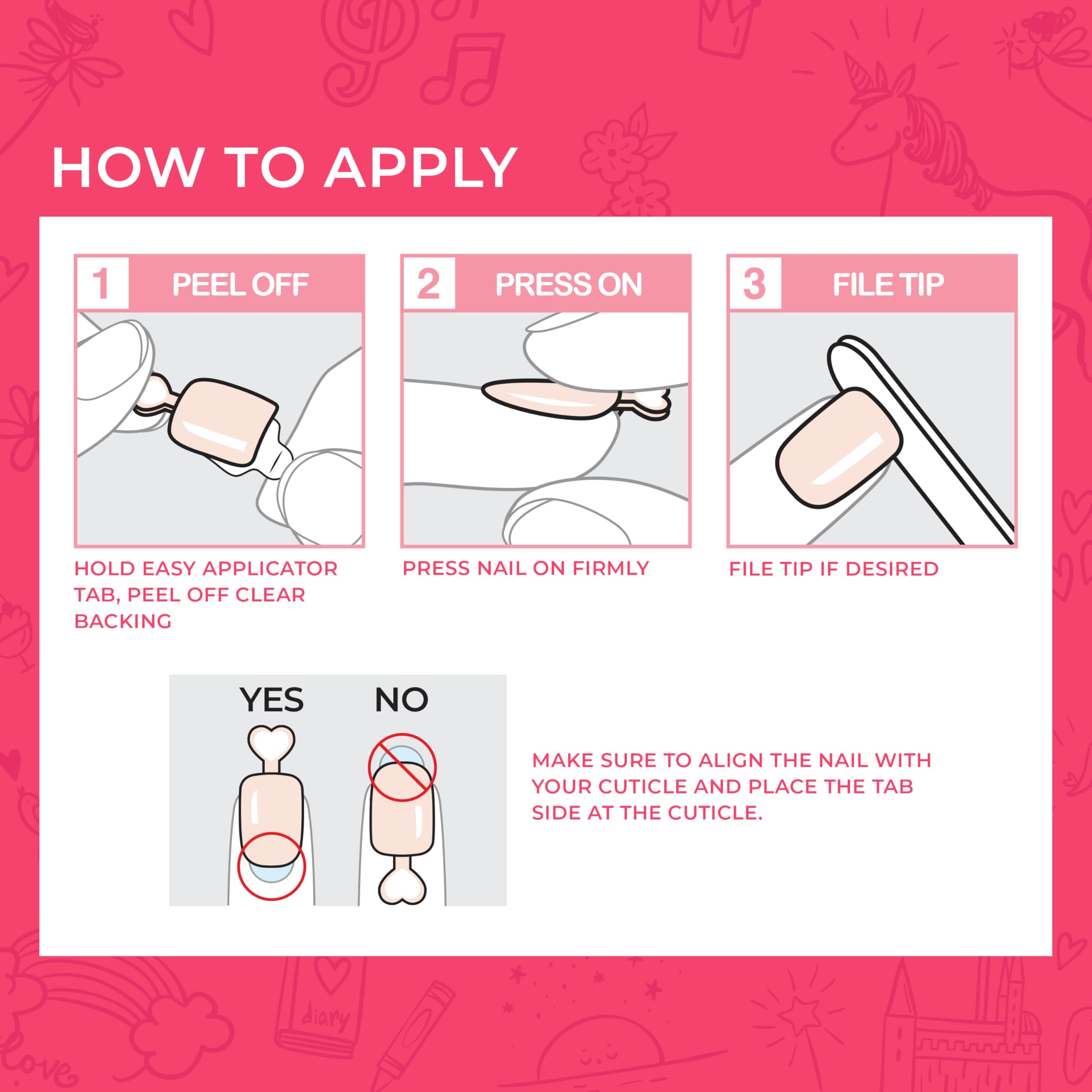 KISS imPRESS No Glue Press On Nails for Kids - Dream Big Pink Fake Nails | 20 Removable Nail Tabs, Mini Nail File | Easy DIY Manicure for Girls, Birthday Parties & Playdates