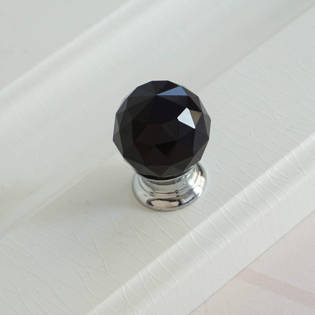 LBFEEL Chrome Black Crystal Drawer Knob 3.75