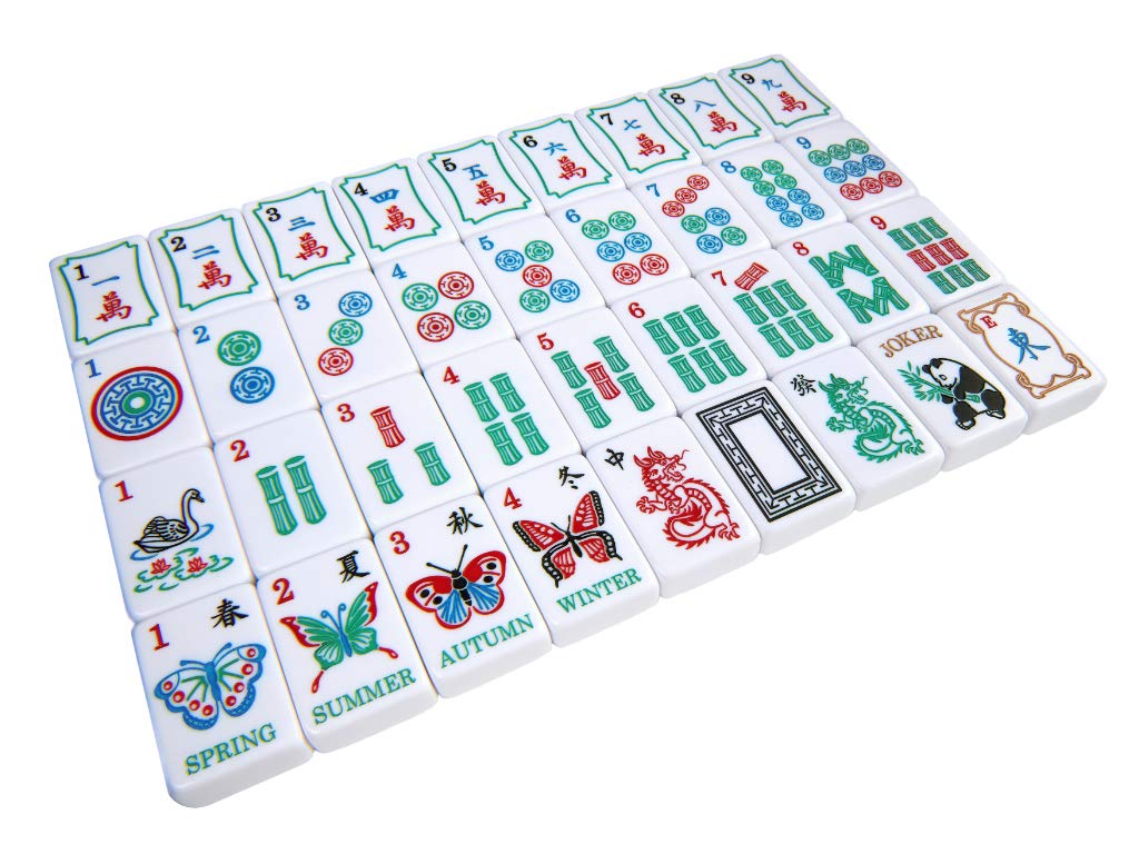 Linda Li American Mah Jongg Tile Set – The Artisan Collection – 166 White Engraved Tiles for Game Night, Family Gatherings & Traditional Chinese Game Enthusiasts