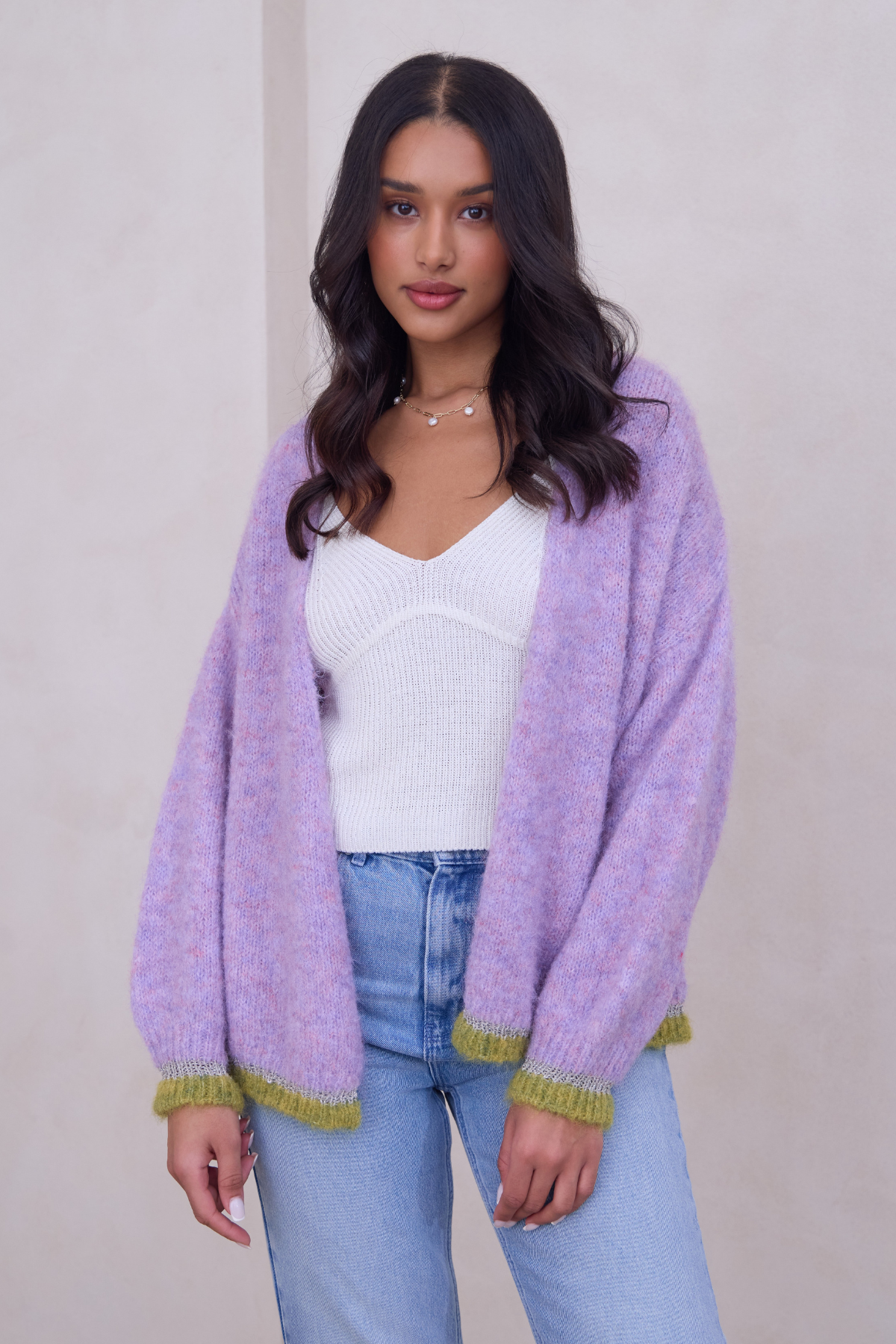 Soft Knit Mohair Cardigan Sweater for Women - Cozy Winter Pullover with Long Sleeves - Perfect for Casual Outfits, Office Wear & Date Nights