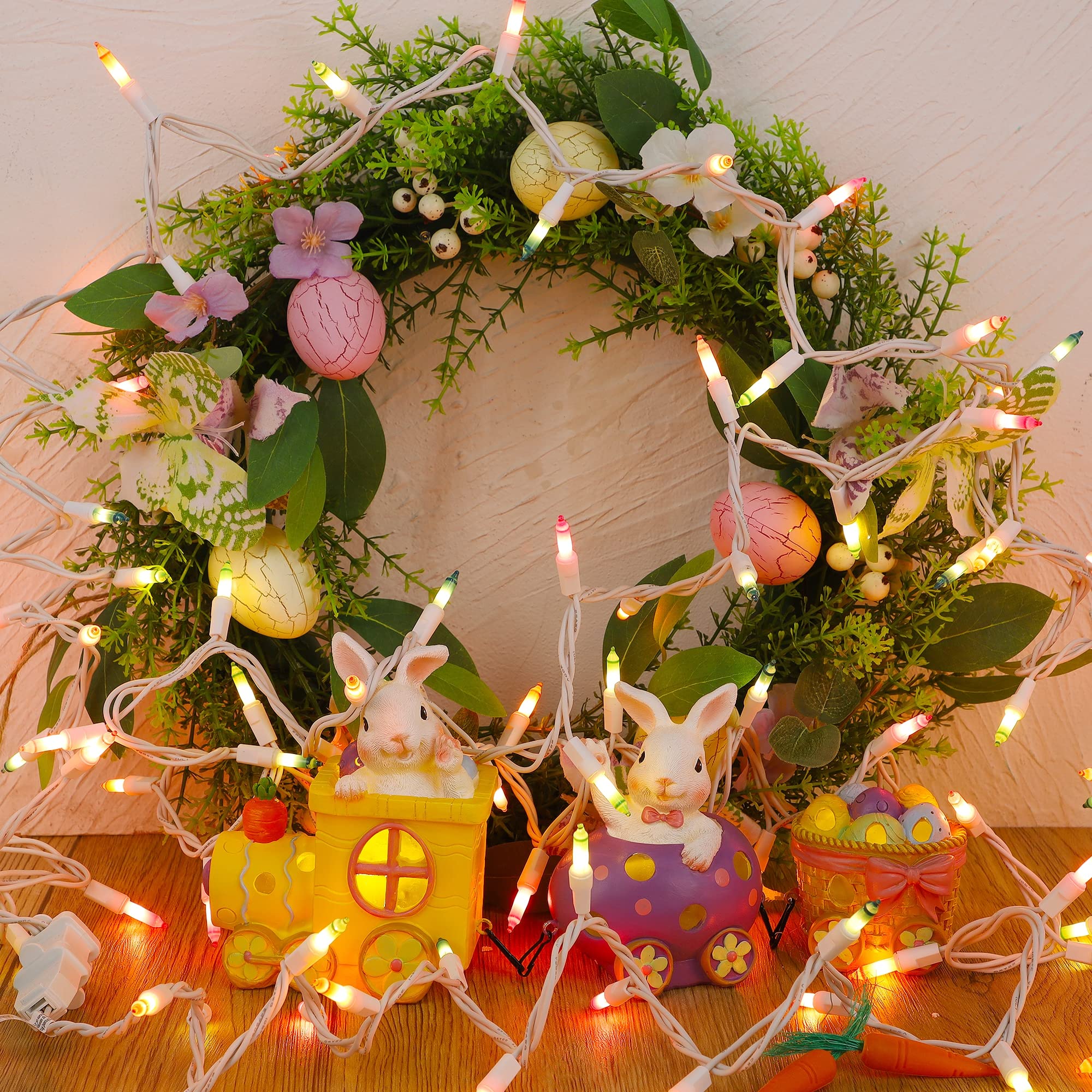 WATERGLIDE 50-Count Pastel Fairy Lights - UL Certified 120V Mini String Lights for Easter, Christmas, Patio, Wreath, Garland & Indoor/Outdoor Decor | Perfect for Garden Parties, Holiday Displays & Cozy Home Ambiance