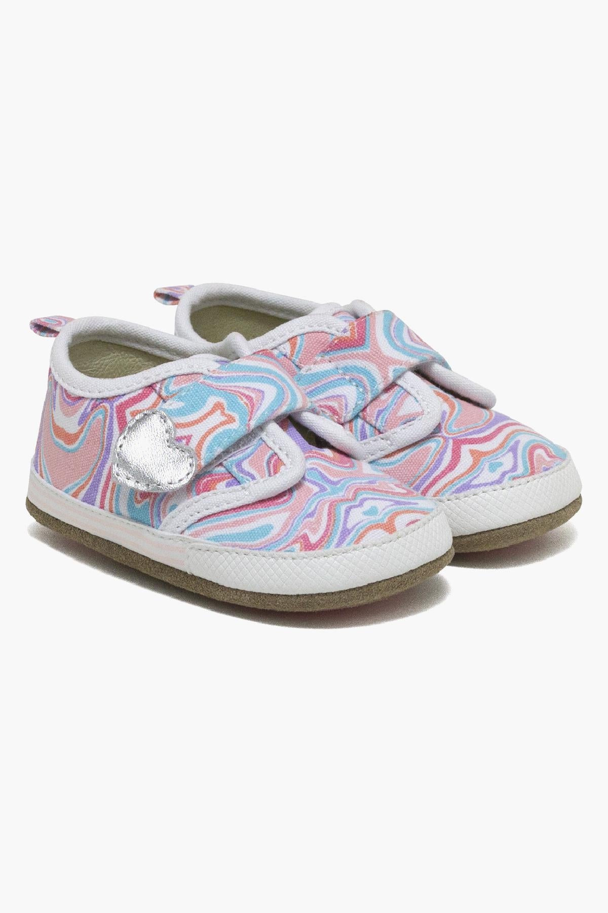 Robeez Baby Shoes with Swirl Heart Design - Soft Sole First Walkers for Infants & Toddlers - Perfect for Indoor Play, First Steps, and Special Occasions
