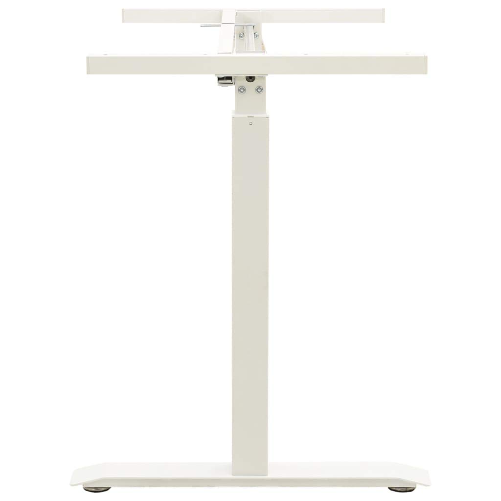 Adjustable Standing Desk Frame with Hand Crank - White Ergonomic Sit Stand Desk Base for Home Office & Computer Workstations | Perfect for Remote Work, Gaming & Study Spaces