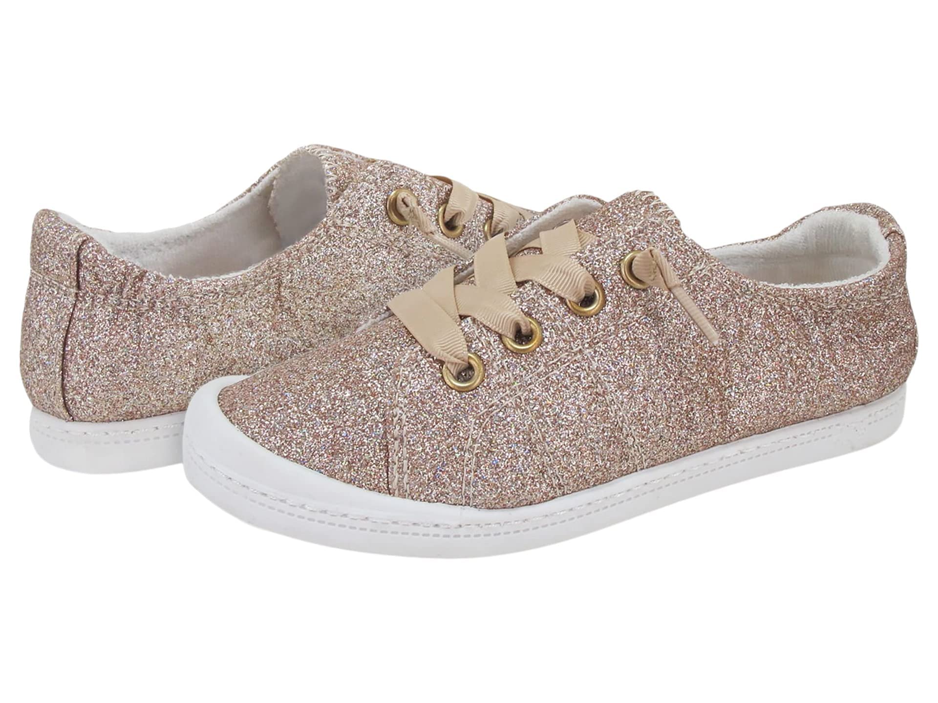 Jellypop Girl's Lollie Rose Glitter Sneakers for Kids - Comfortable & Stylish Toddler Shoes for School, Play & Everyday Wear (Size 4 Big Kid M)