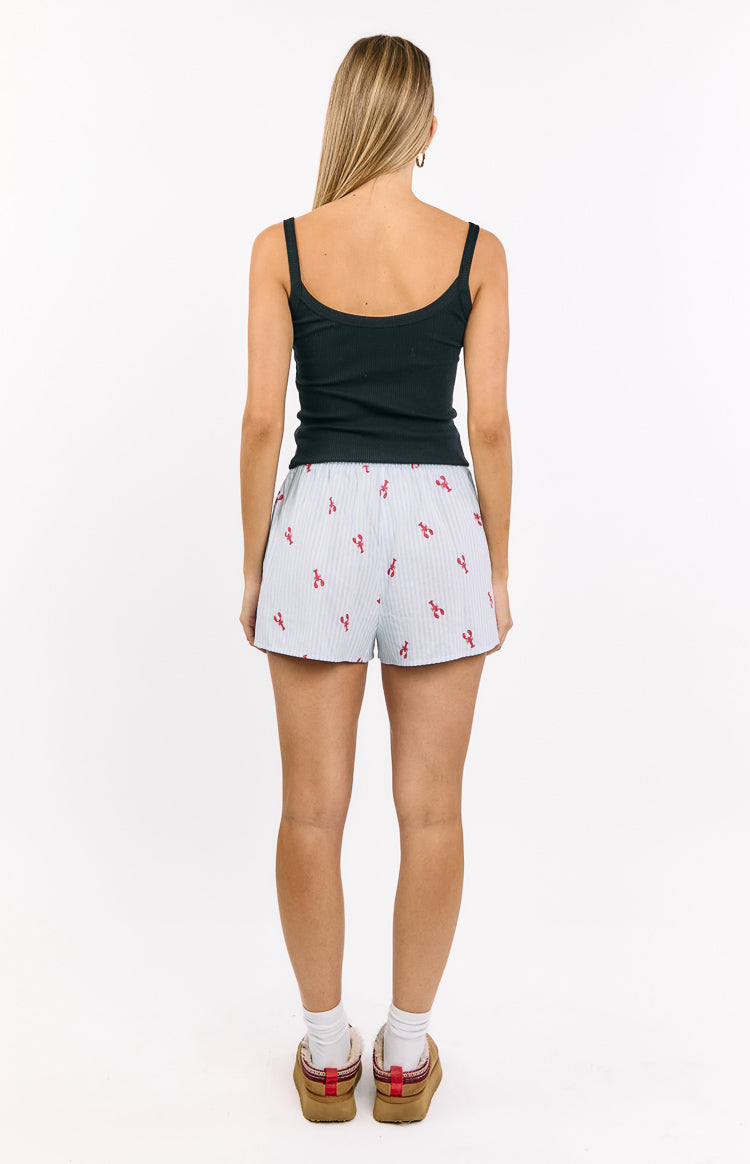 Alexea Women's Lobster Print Pajama Shorts - Soft Sleepwear & Lounge Shorts for Summer Nights, Beach Vacations, and Relaxing at Home