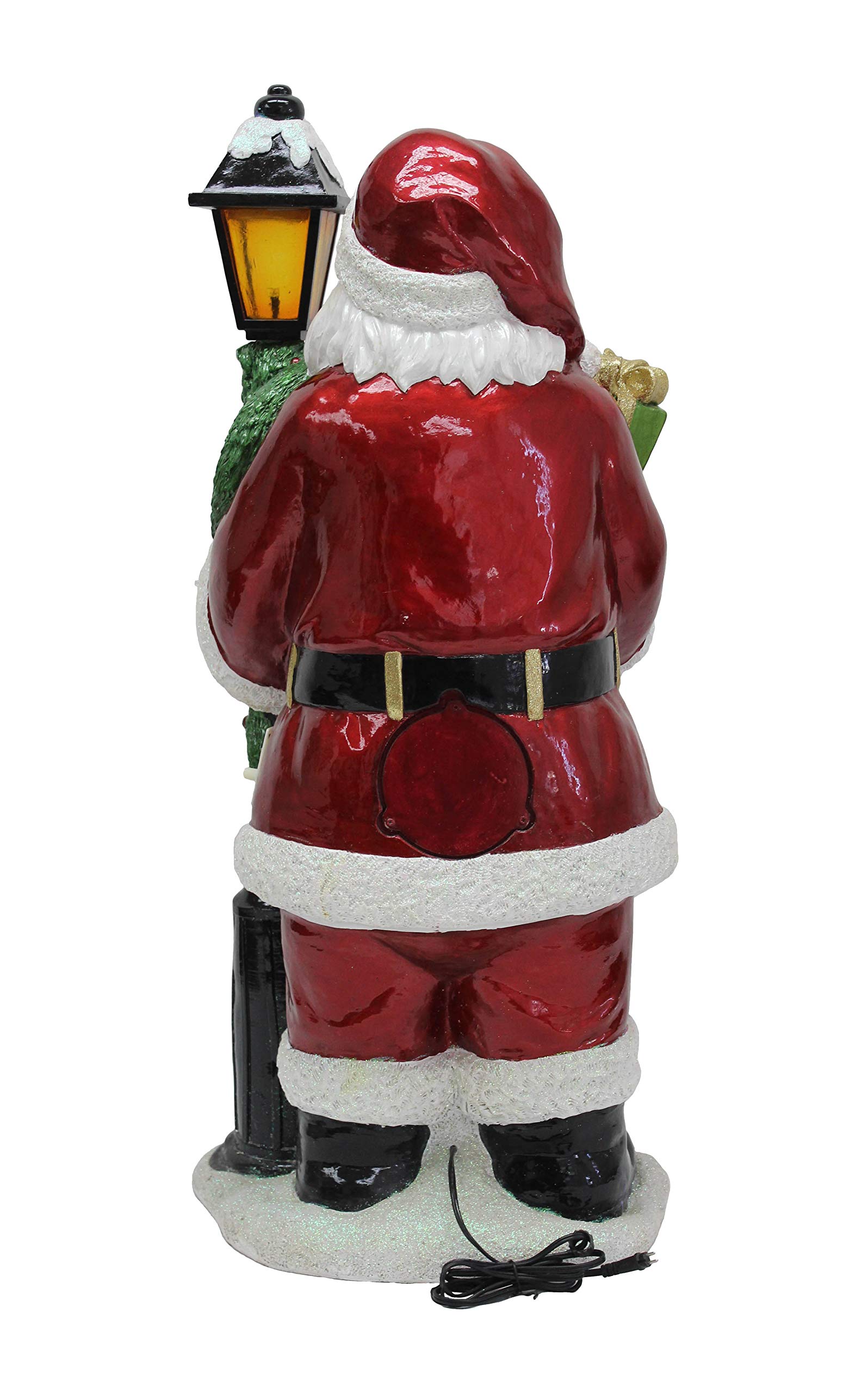 Hi-Line Gift Ltd Santa Lamp Post with 22 LEDs - Outdoor Christmas Decoration for Porch, Yard & Garden Holiday Lighting