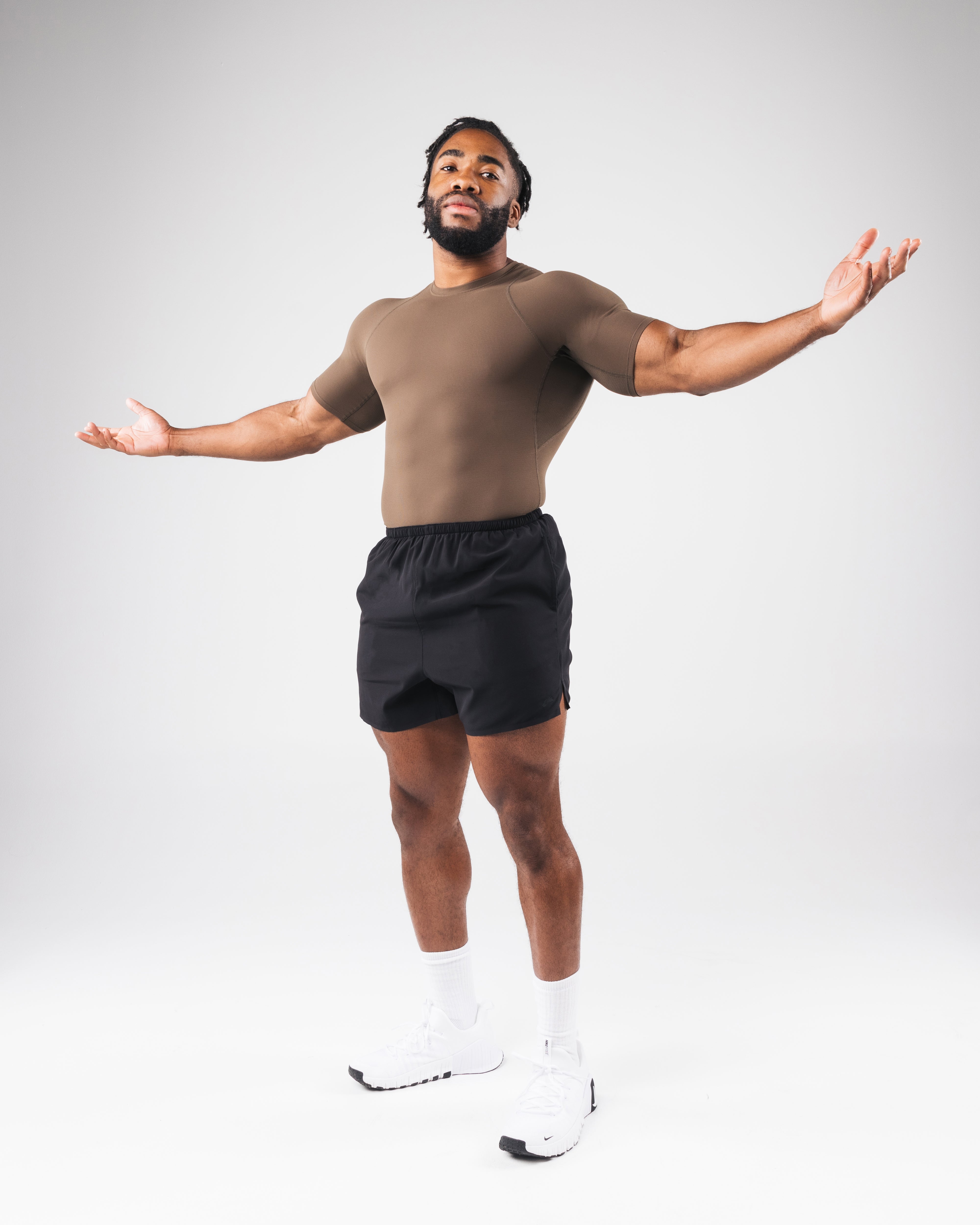 Power Short Sleeve T-Shirt for Men - Comfortable & Breathable Carob Brown Casual Tee - Perfect for Gym, Workout, Running & Everyday Wear
