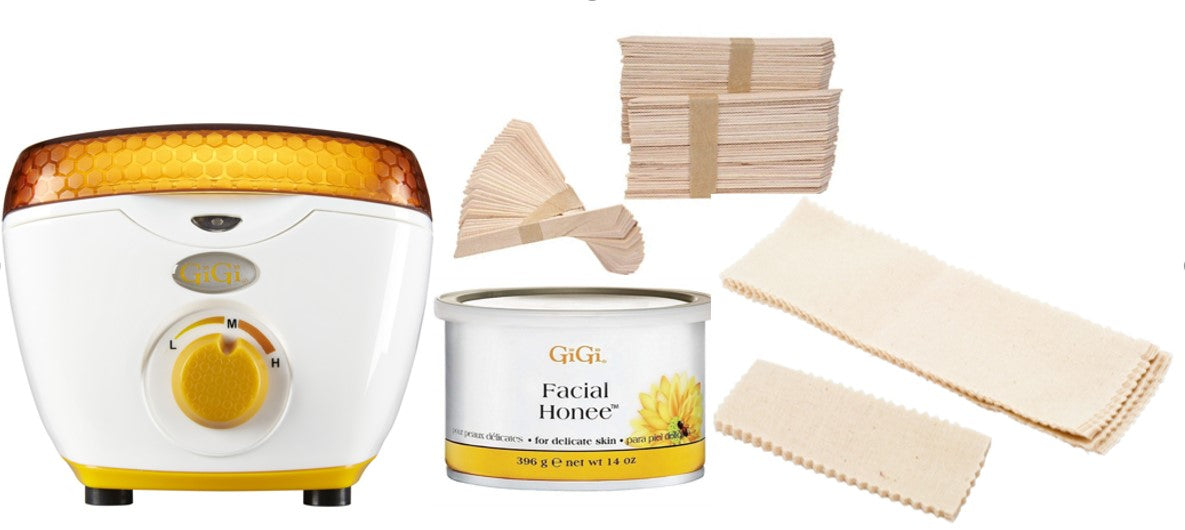 GIGI Waxing Kit for Women - Professional Hard Wax Beads for Hair Removal at Home - Full Body Waxing Kit for Face, Legs, Bikini & Underarms - Includes Wax Warmer & Applicators (Perfect for DIY Salon Waxing)