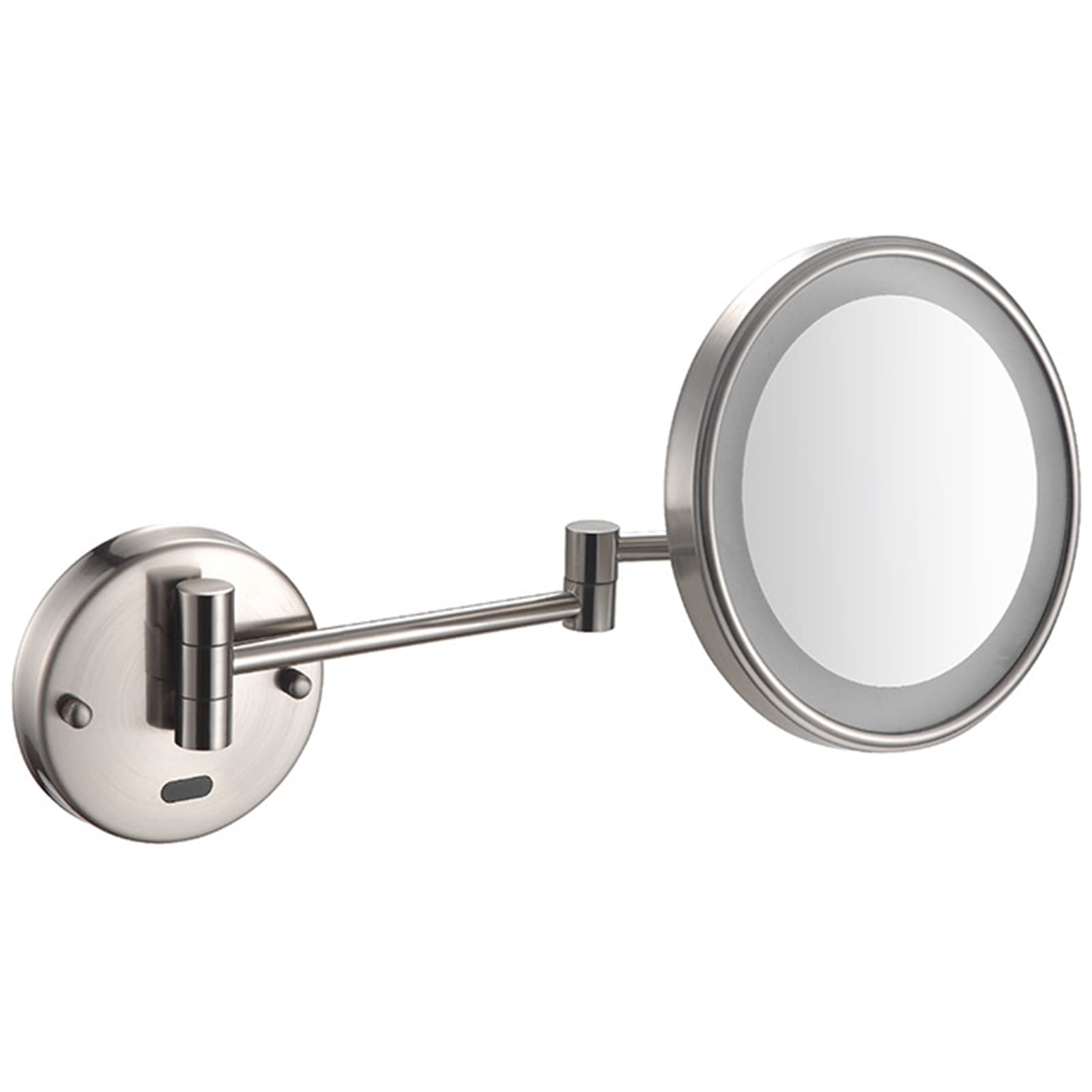 FUDGIO Smart Sensor Makeup Mirror with LED Lights - 10X Magnification, Rotatable & Extendable Wall Mounted Vanity Mirror for Shaving & Makeup - Gold/Nickel (Plug-in) - Perfect for Bathroom, Bedroom & Dressing Room