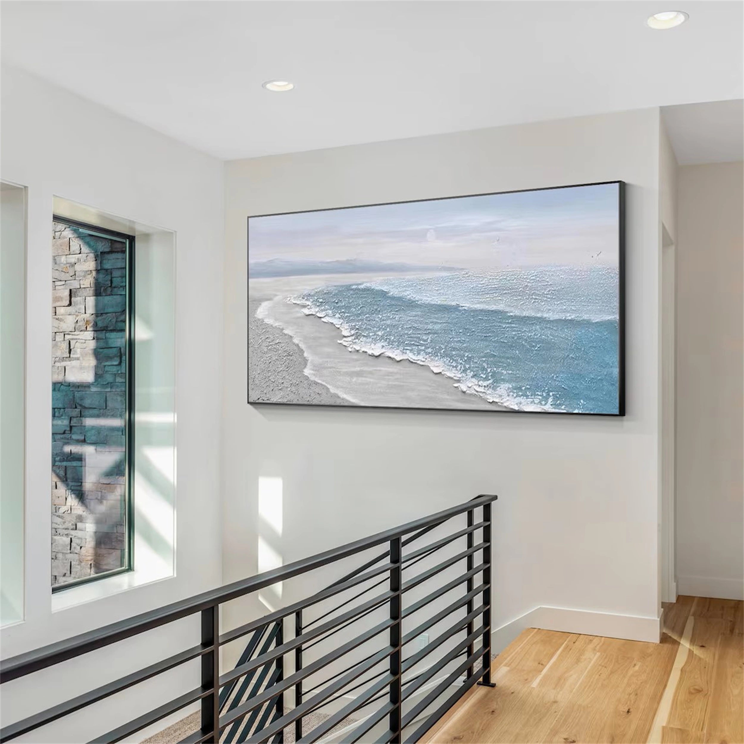 Ocean And Sky Painting #OS 057 - Stunning Seascape Wall Art for Home & Office Decor | Coastal Themed Living Room & Bedroom Wall Decor