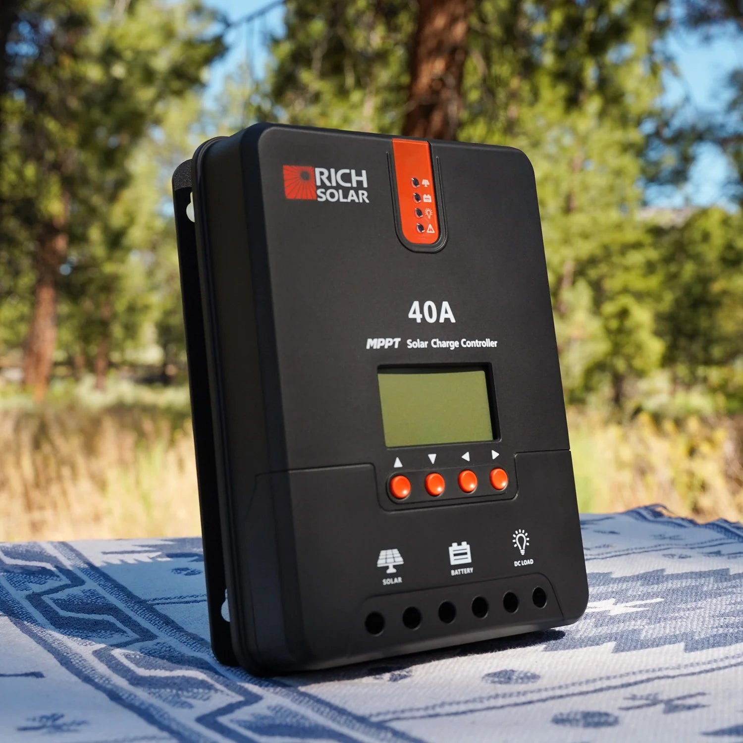 Rich Solar 40 Amp MPPT Solar Charge Controller for RV, Boat, Off-Grid System - High Efficiency Solar Panel Regulator with LCD Display