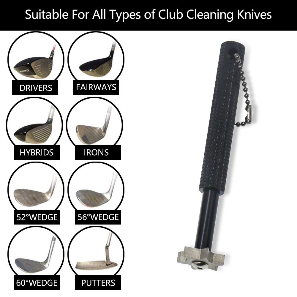 Premium Golf Groove Sharpener Tool with 6 Replaceable Cutters - Perfect for Iron Sets & Wedge Clubs | Restore Spin & Control on Greens | Ideal for Golf Course Maintenance & Practice Sessions